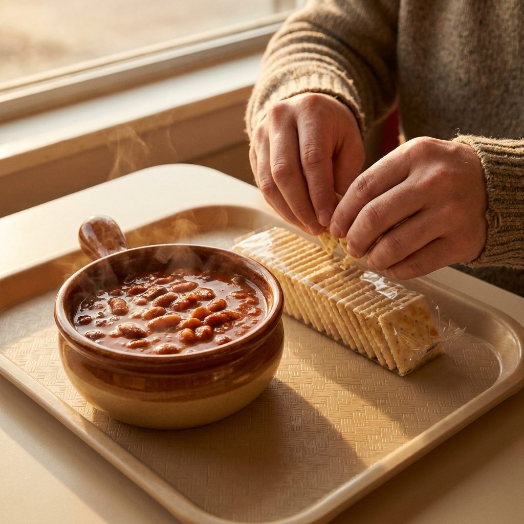 Chili With a Sleeve of Saltines You Crushed Yourself