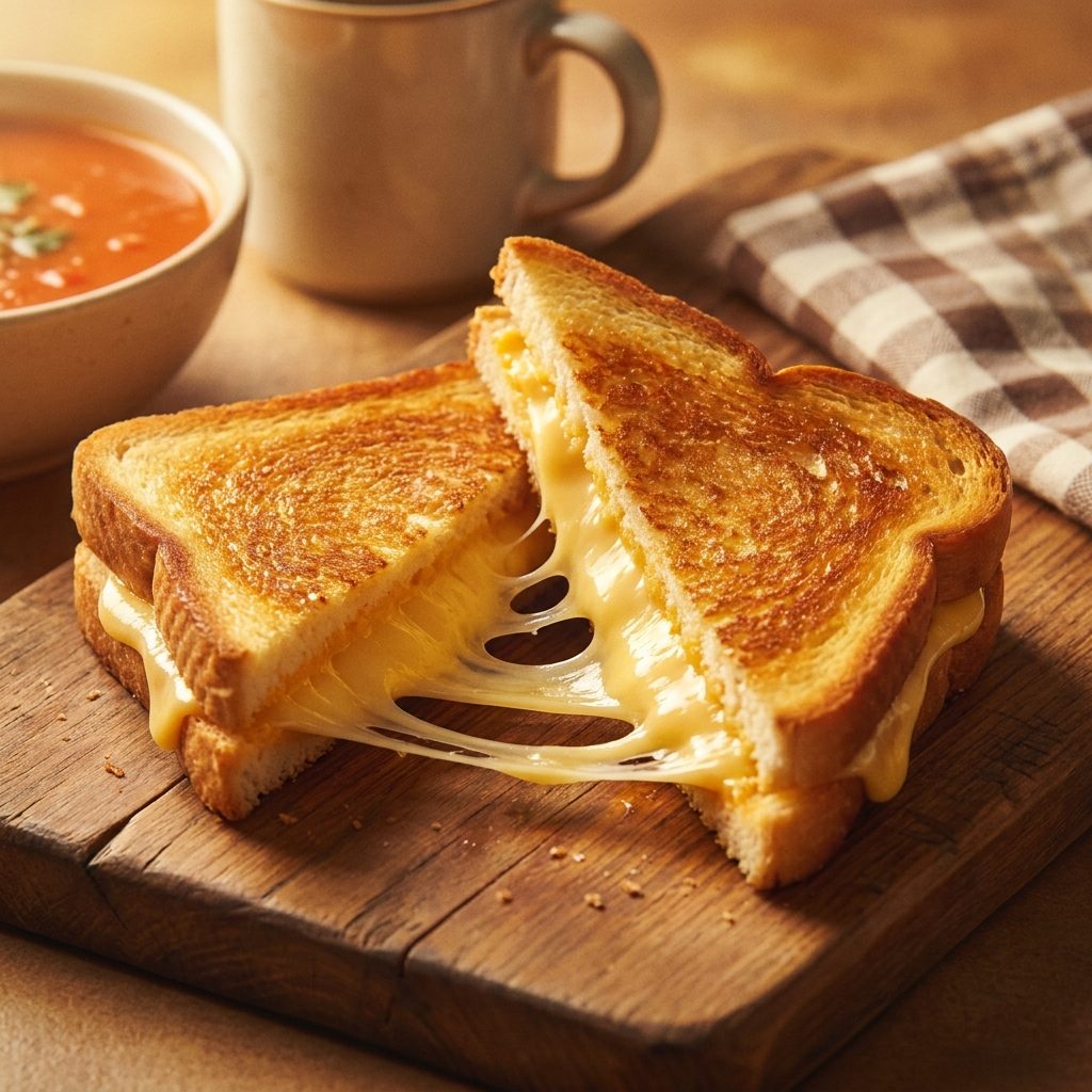 Grilled Cheese, Cut on the Diagonal and Warm in the Middle