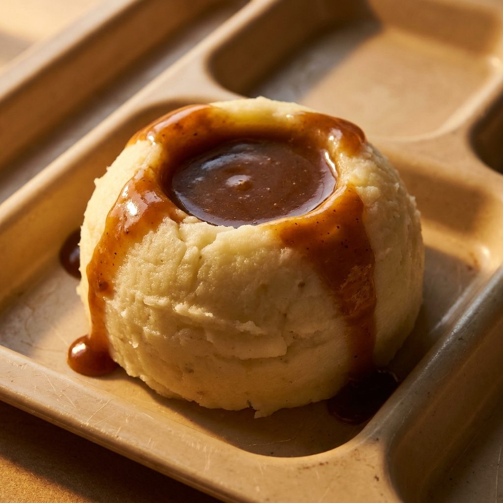 Mashed Potatoes Scooped From an Ice Cream Dipper