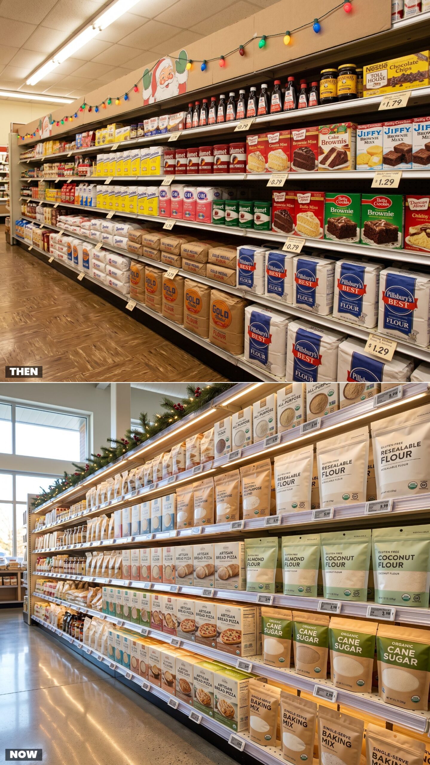Baking Aisles: Paper Flour Sacks vs. Gluten-Free and Artisan Baking Mixes