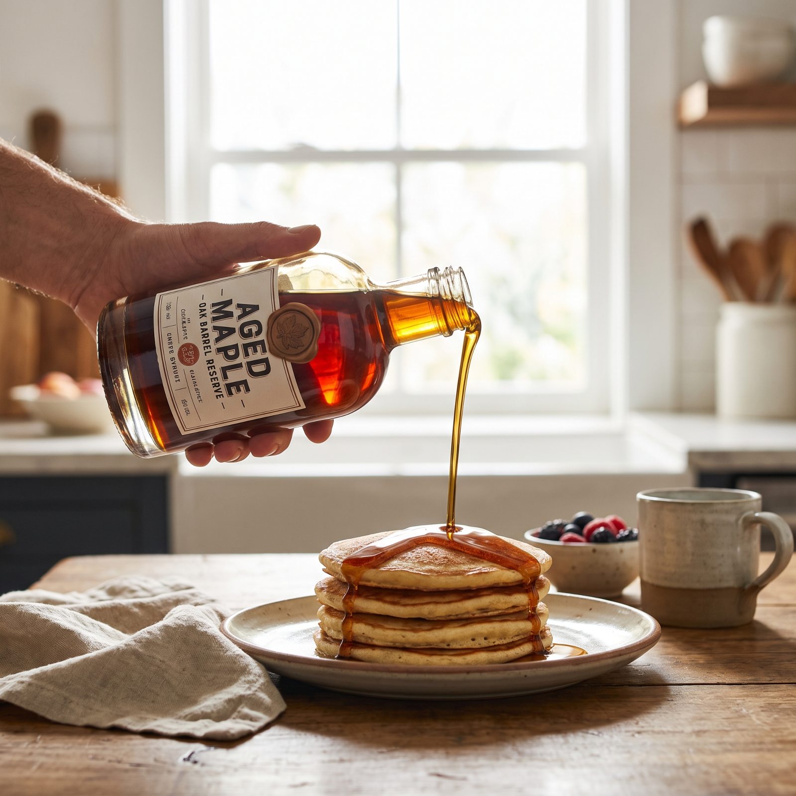 A Bottle of Barrel-Aged Maple Syrup