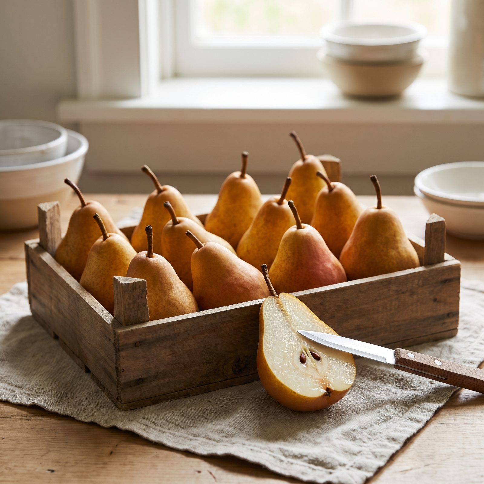 A Box of Perfectly Ripe Specialty Pears