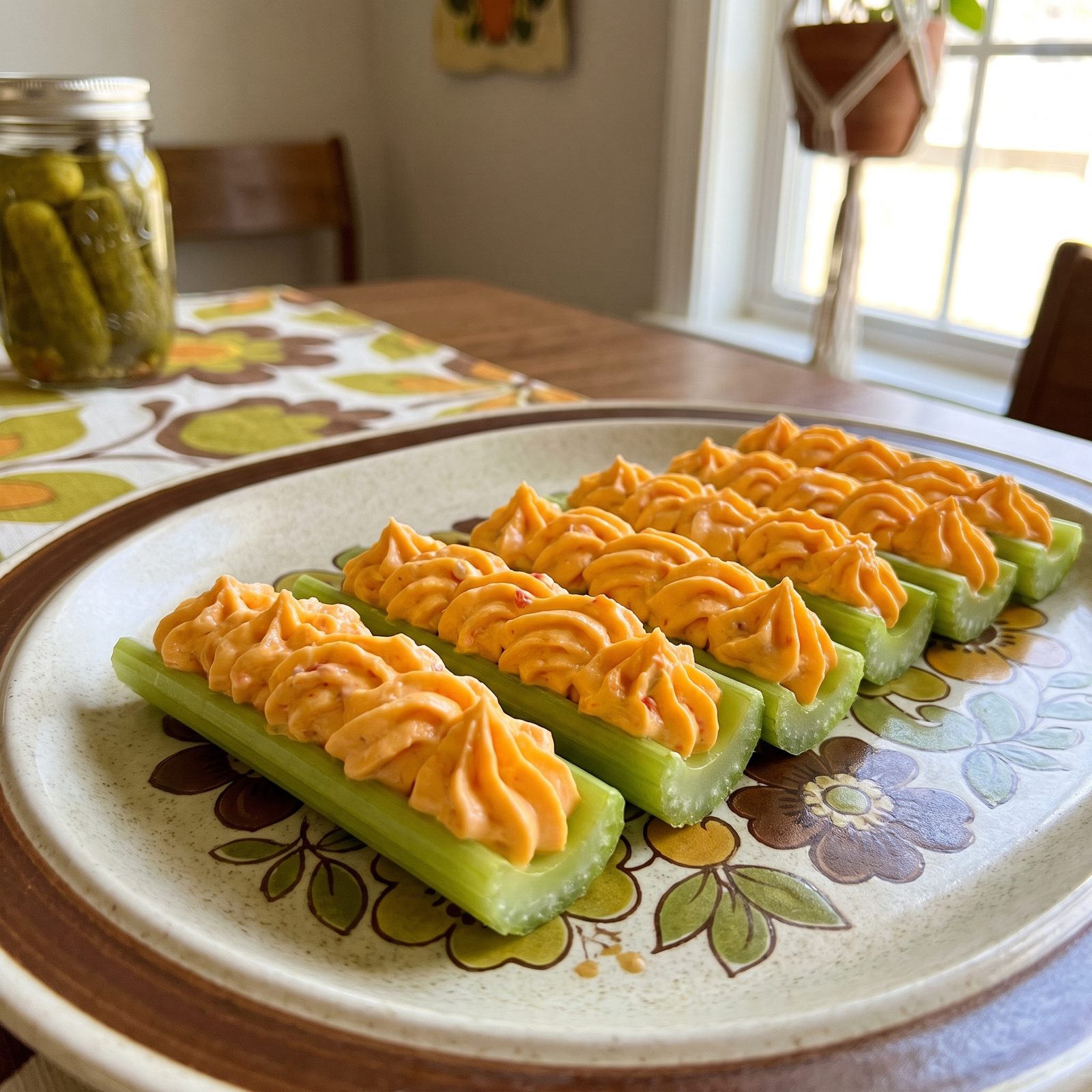 Celery Sticks Stuffed With Pimento Cheese
