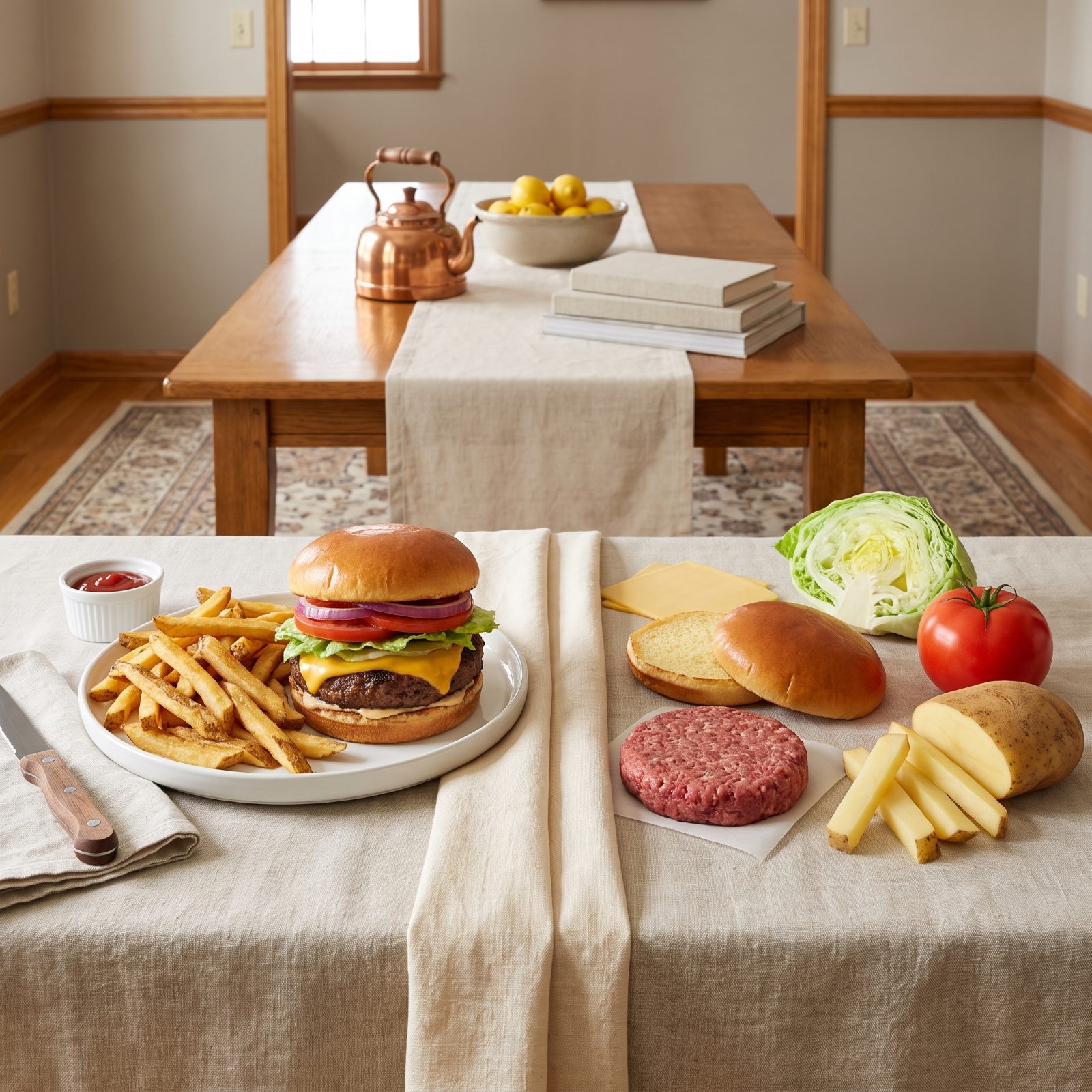 Classic Cheeseburger and Fries: Where the Fries Are Doing Heavy Lifting