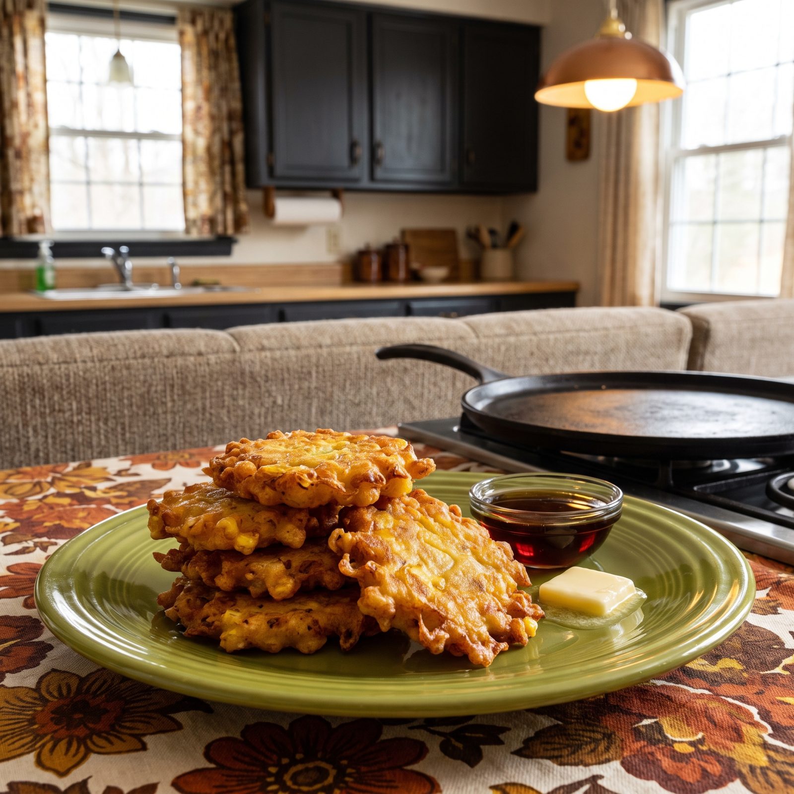 Corn Oysters Fried on a Griddle