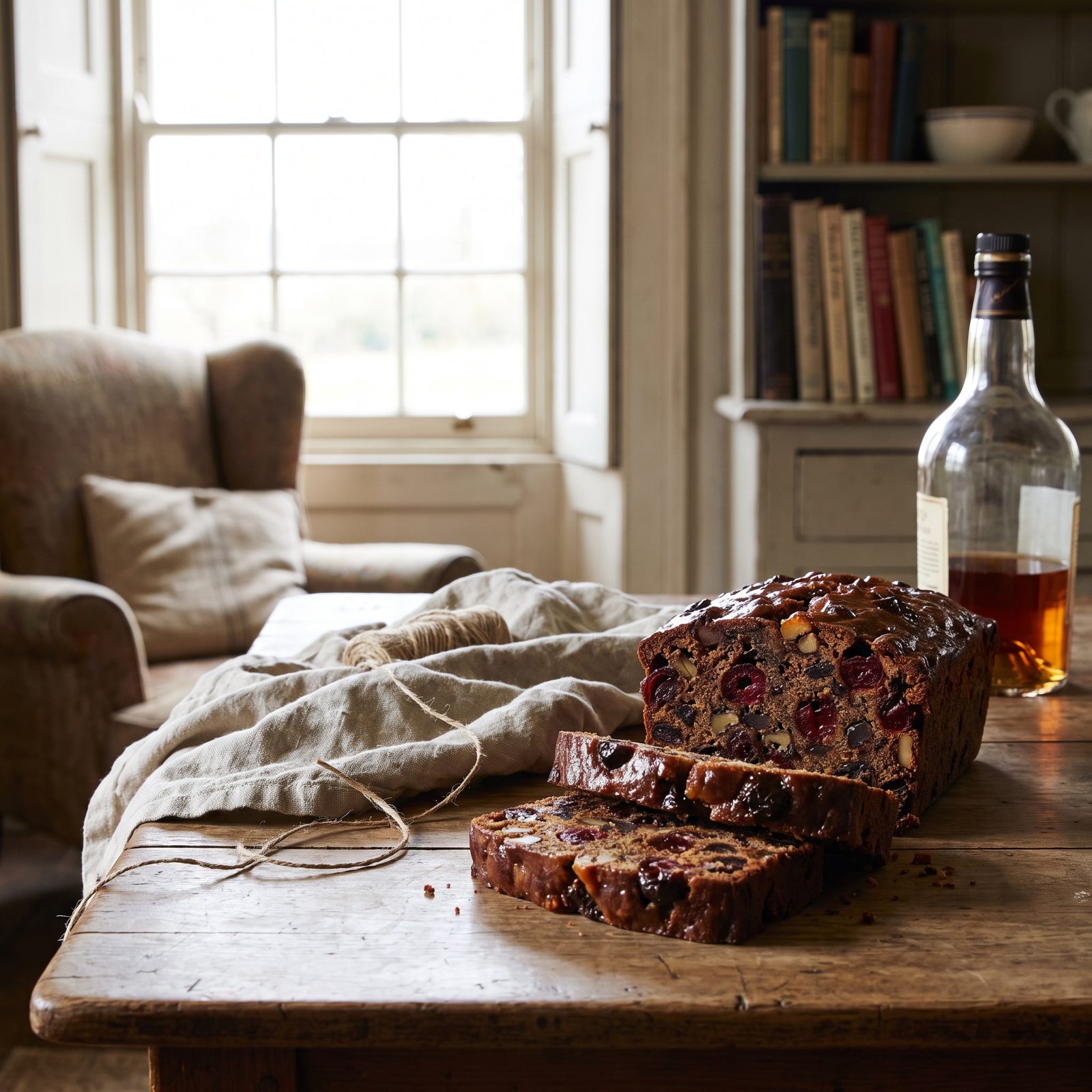 Dark Fruitcake, Soaked in Brandy Since Thanksgiving