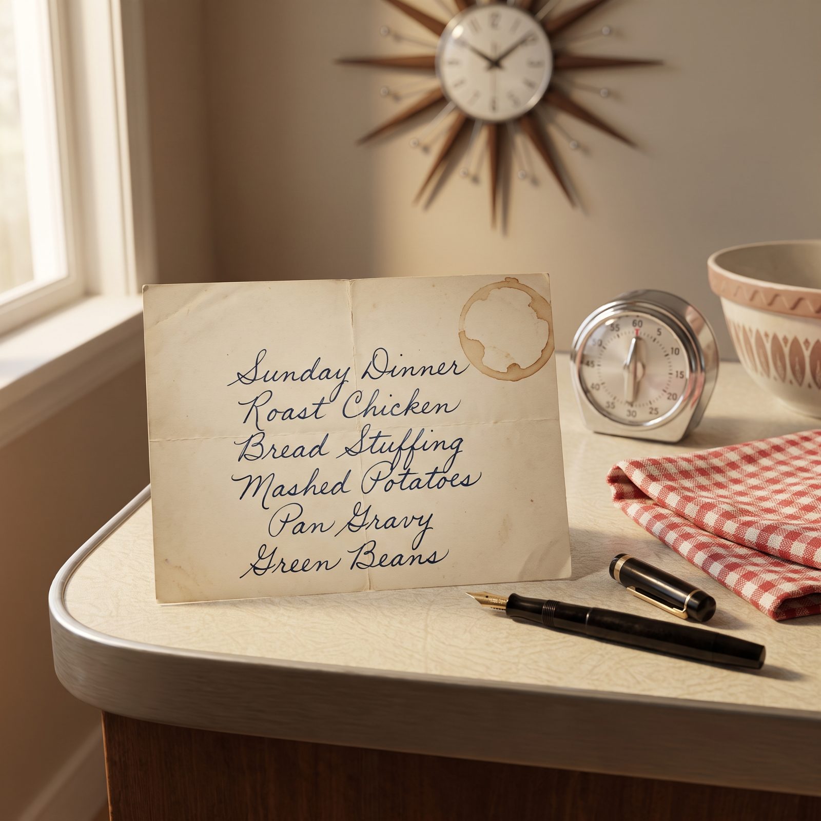 Deciphering the Handwritten Sunday Dinner Menu
