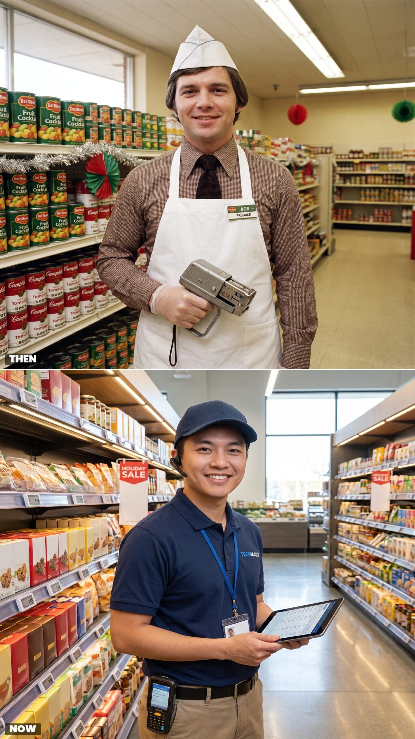 Employee Uniforms: White Aprons and Paper Caps vs. Polos and Headsets