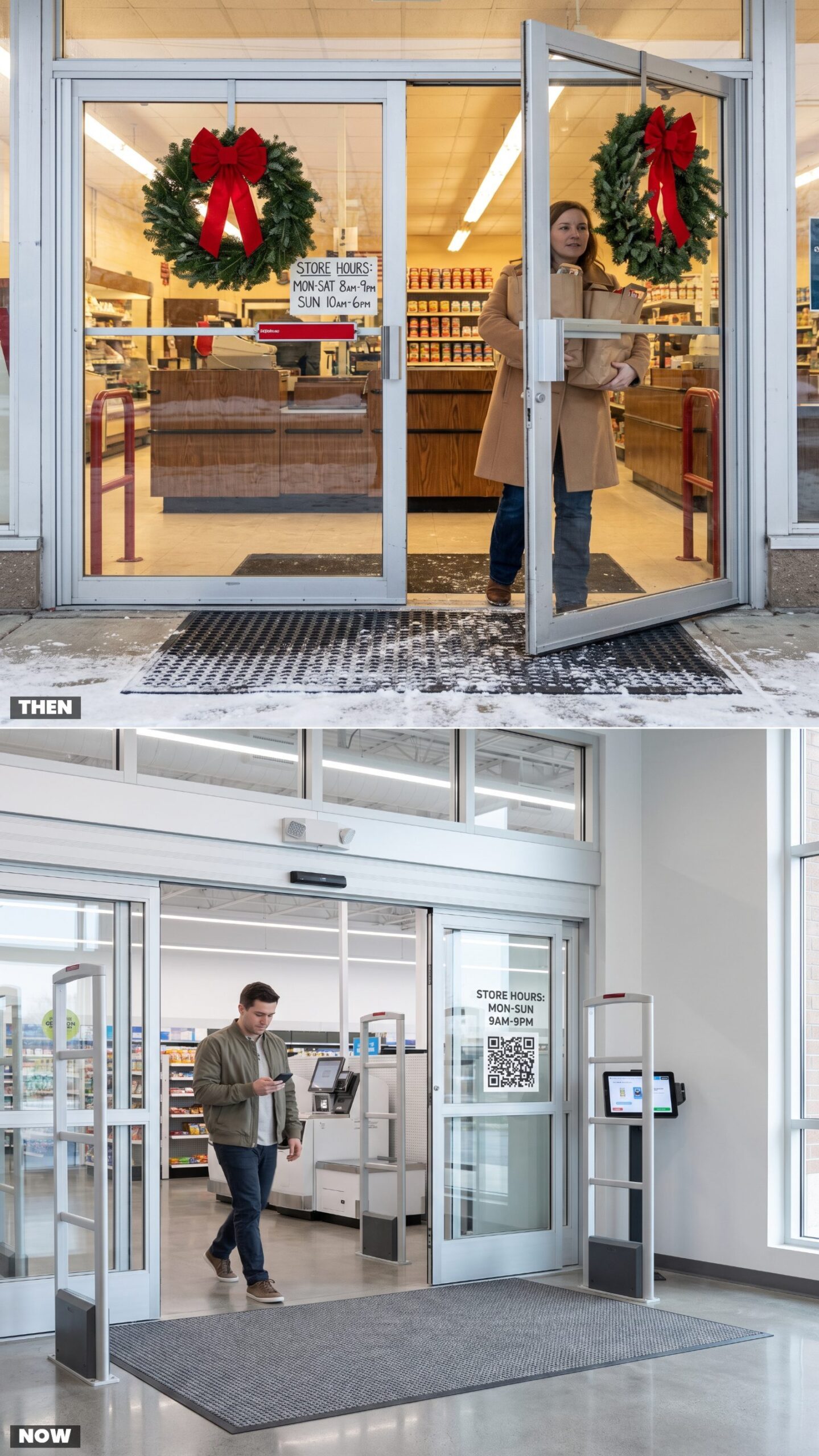 Entrance Doors: Manual Glass Doors vs. Motion Sensors and Security Gates