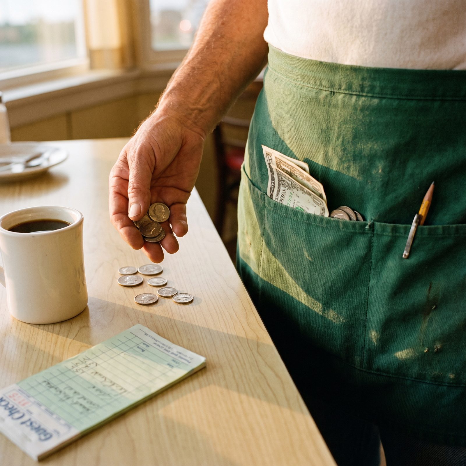 Exact Change Counted from a Waist Apron