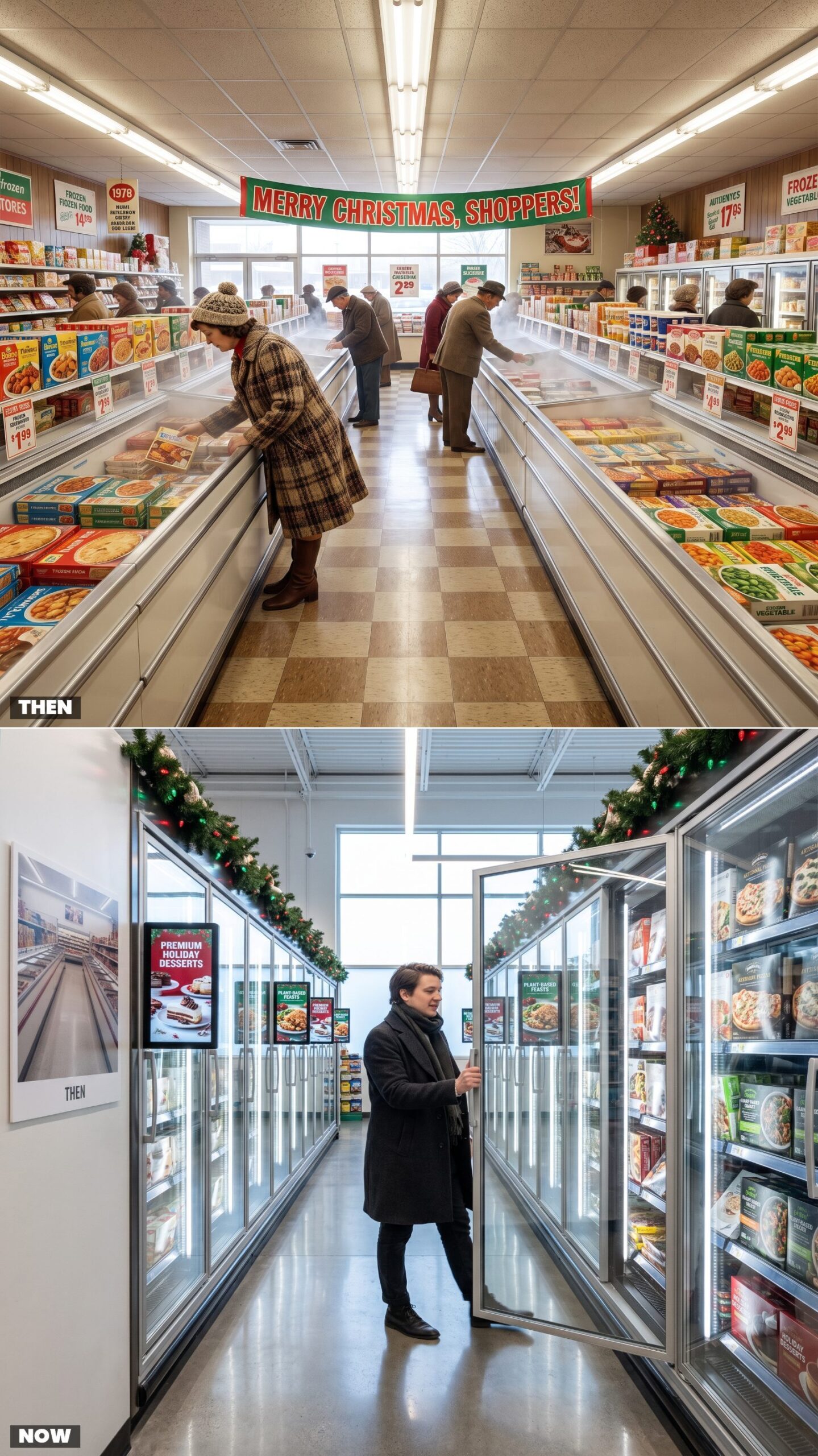 Frozen-Food Aisles: Chest Freezers vs. Glass-Door Walls With Digital Screens