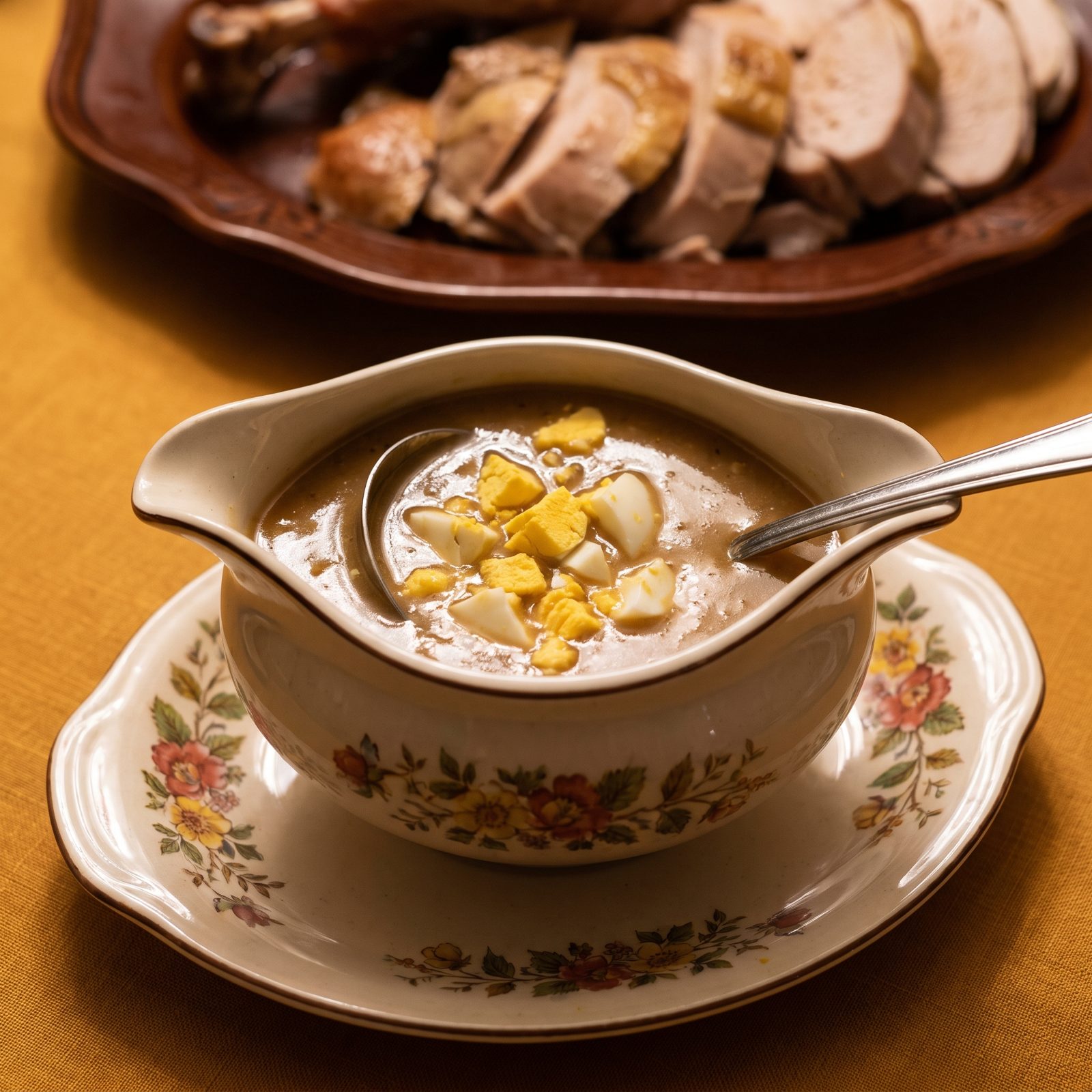 Giblet Gravy With Chopped Hard-Boiled Egg