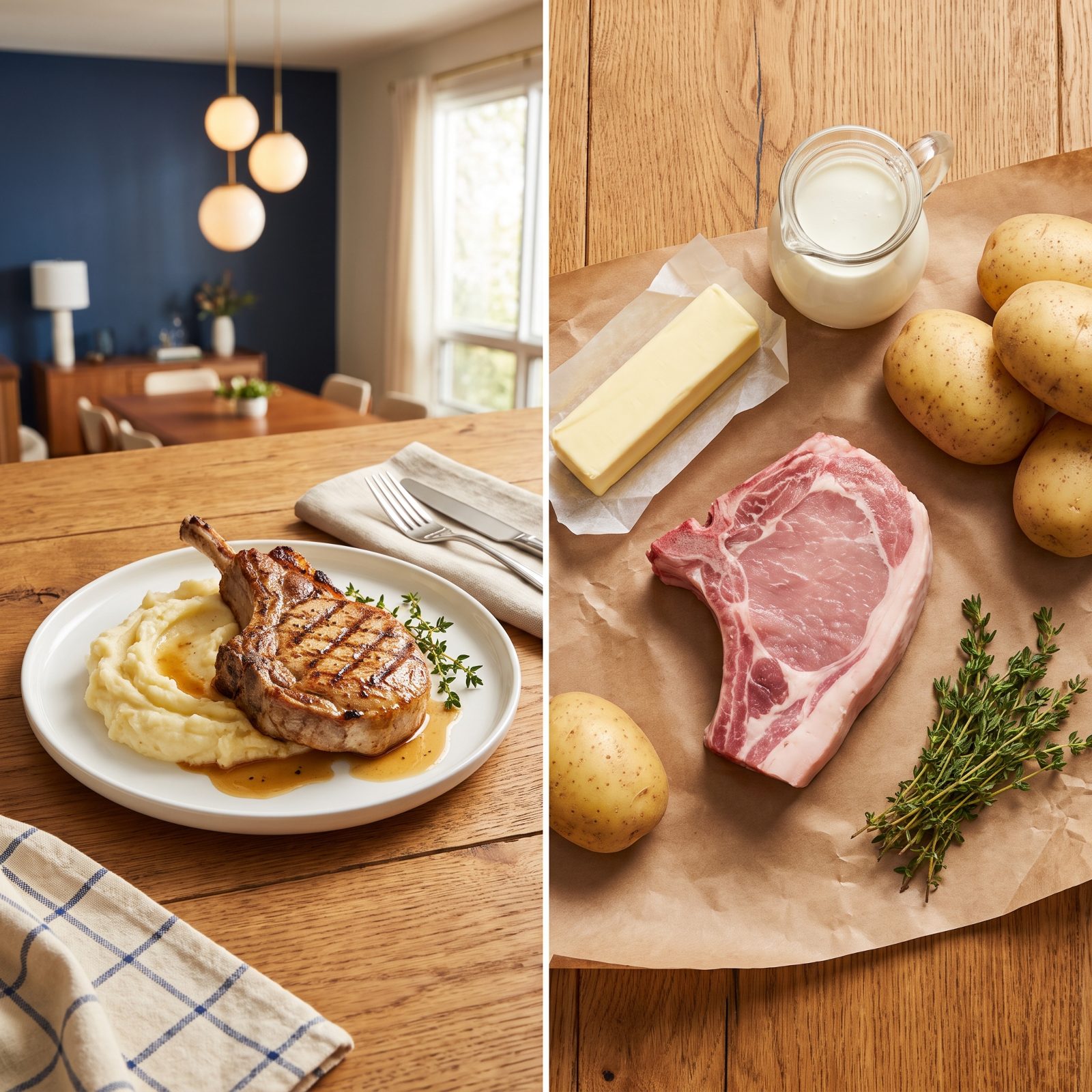 Grilled Pork Chop and Mashed Potatoes: Simple Food, Serious Room Rent