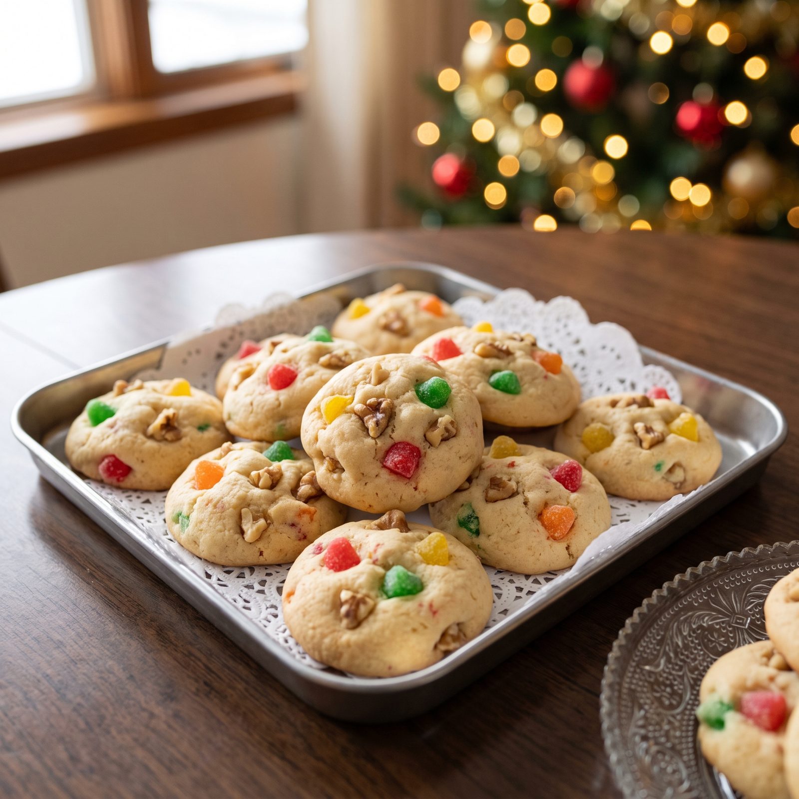 Gumdrop Cookies With Chopped Walnuts