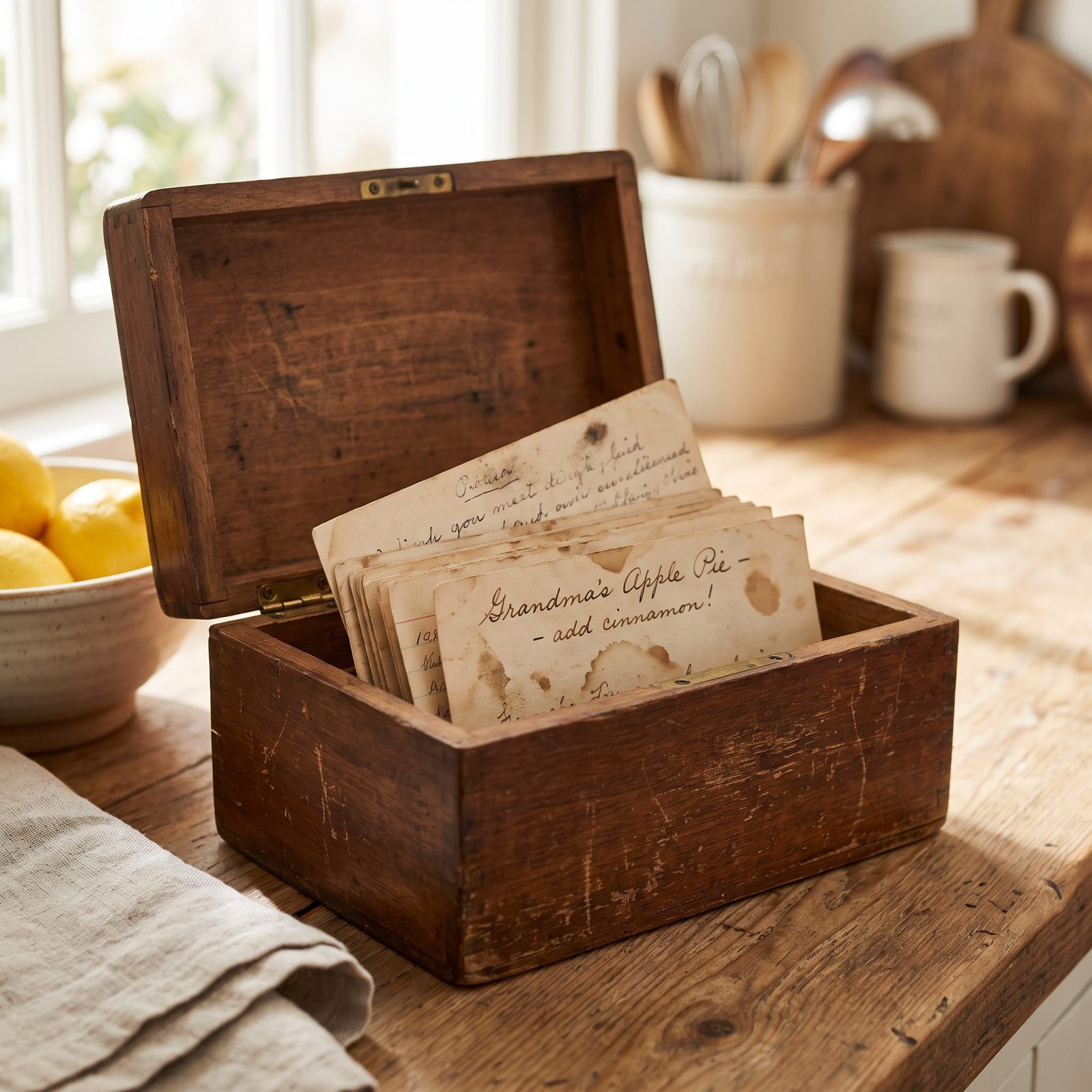 A Handwritten Recipe Box Filled With Family Favorites