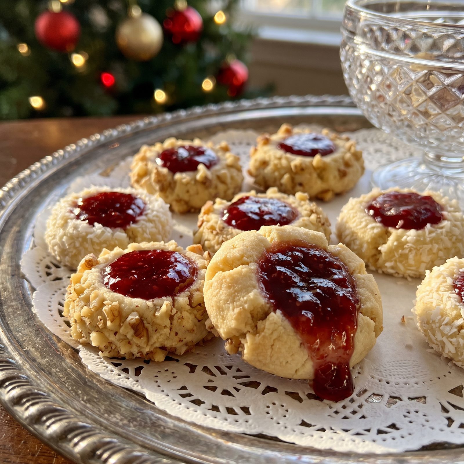 Jam-Filled Thumbprint Cookies With Red Centers