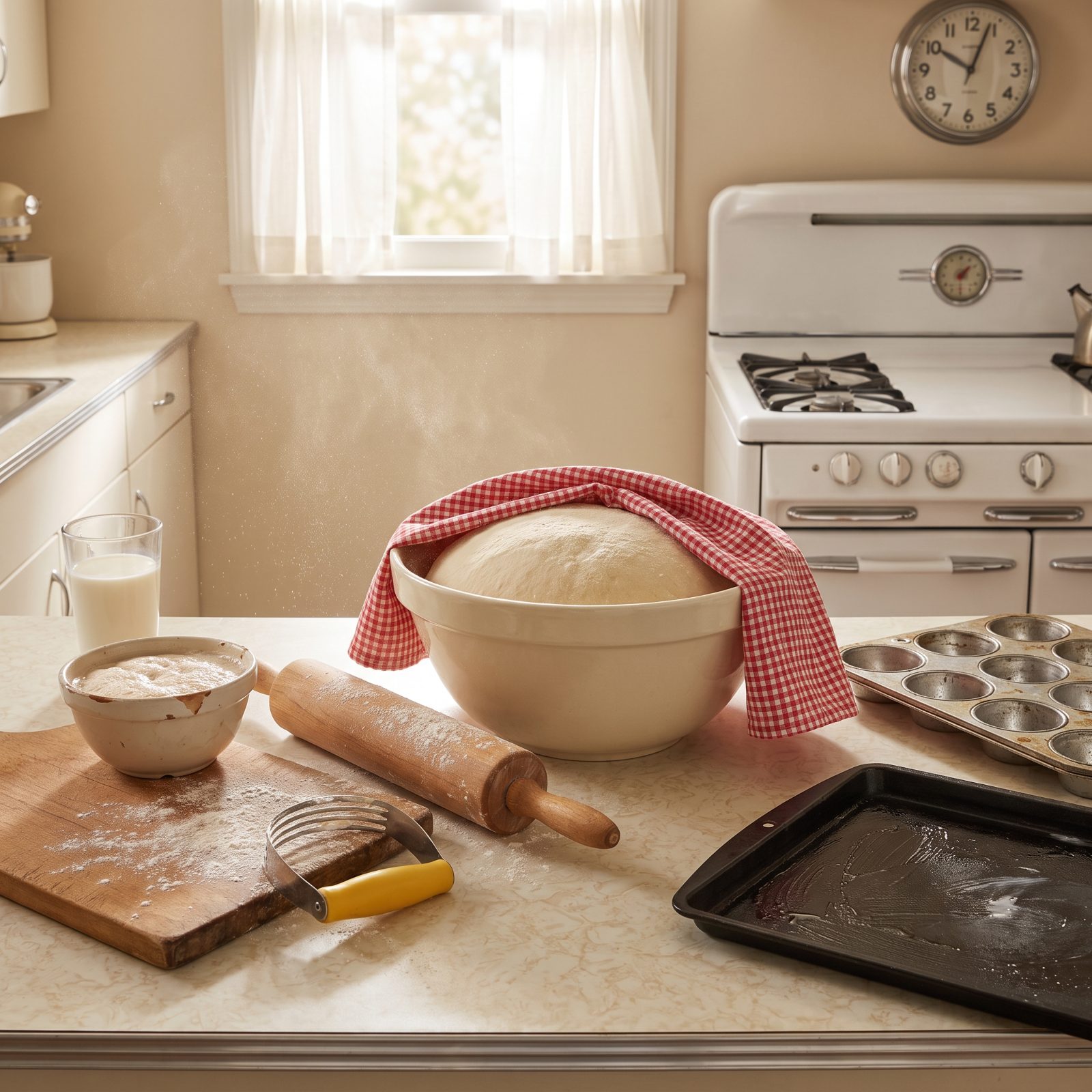 Mixing Refrigerator Rolls and Waiting for the Dough to Rise