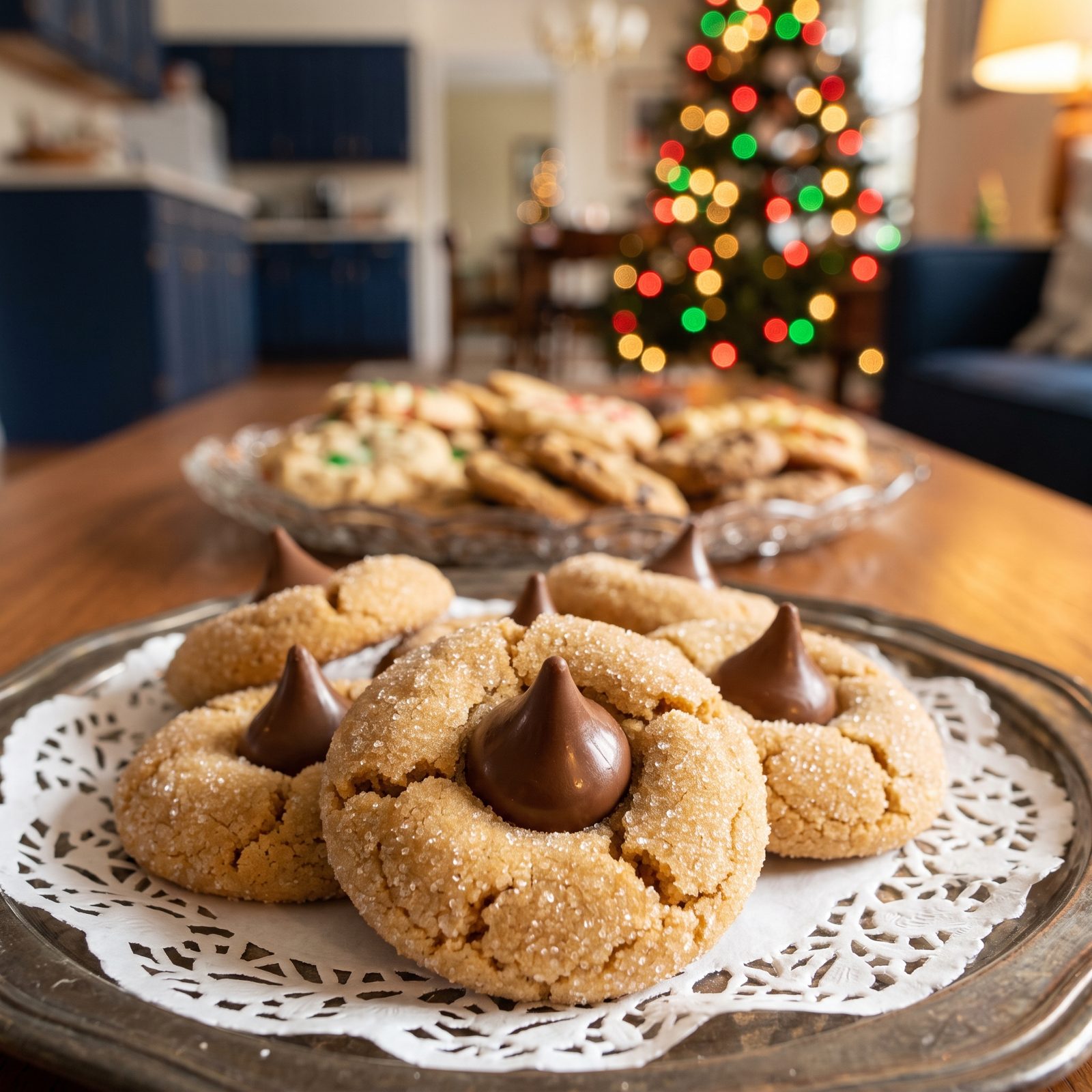 Peanut Butter Blossoms With Chocolate Kisses