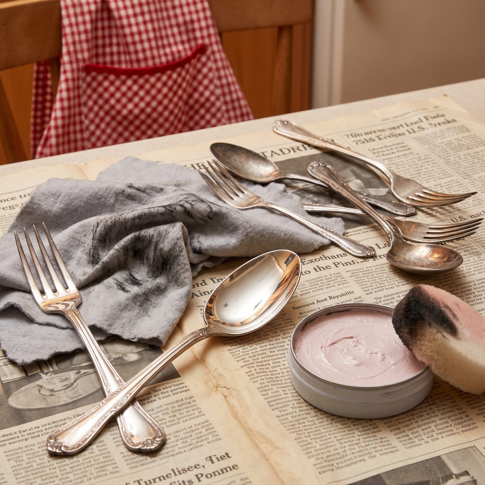 Polishing the Silver Before Cooking Begins