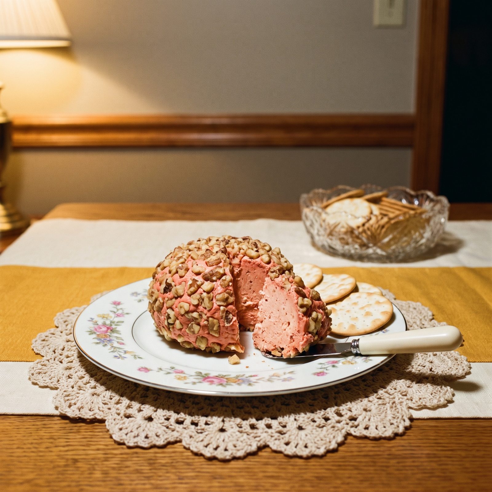 A Port-Wine Cheese Ball Rolled in Nuts