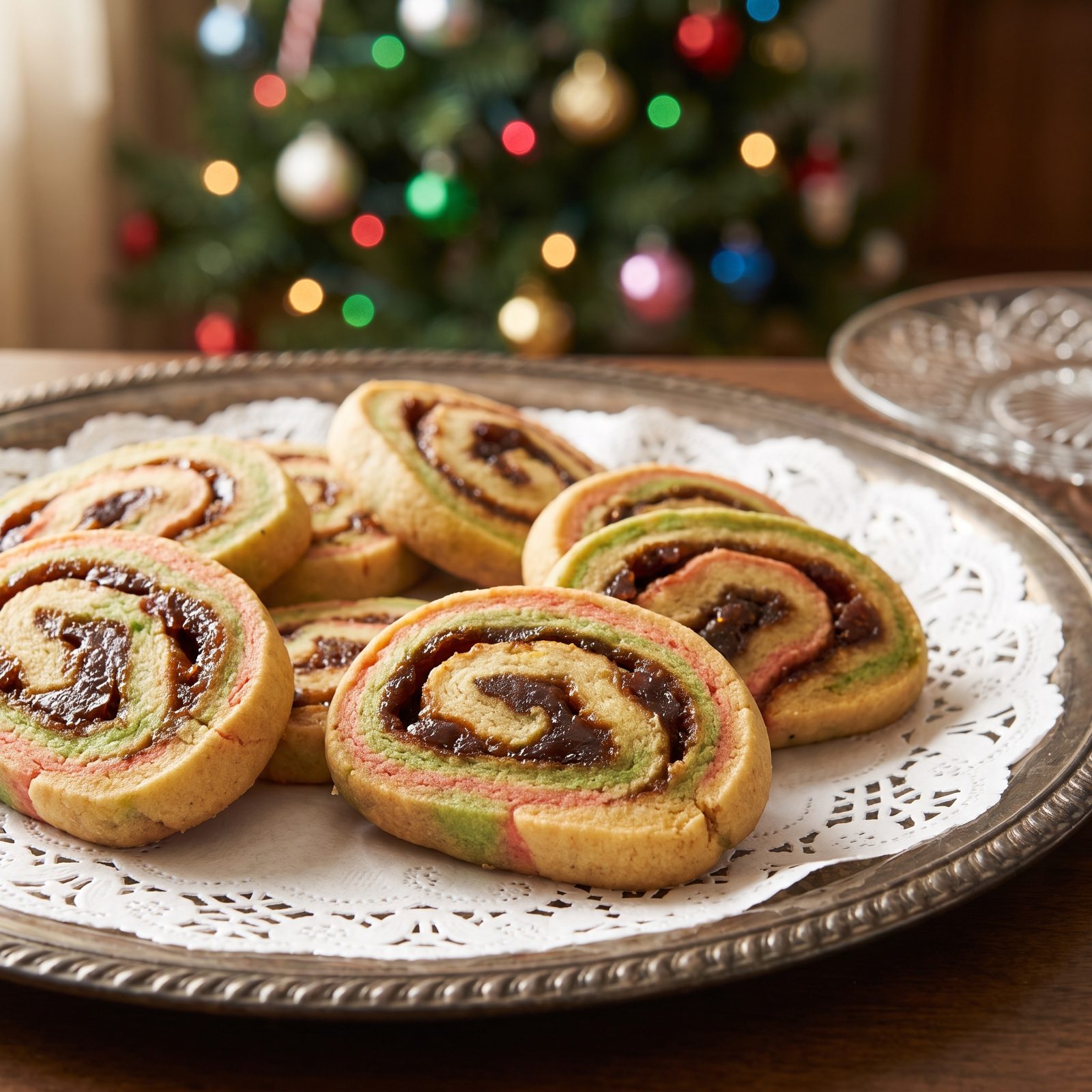 Red-and-Green Date Pinwheel Cookies