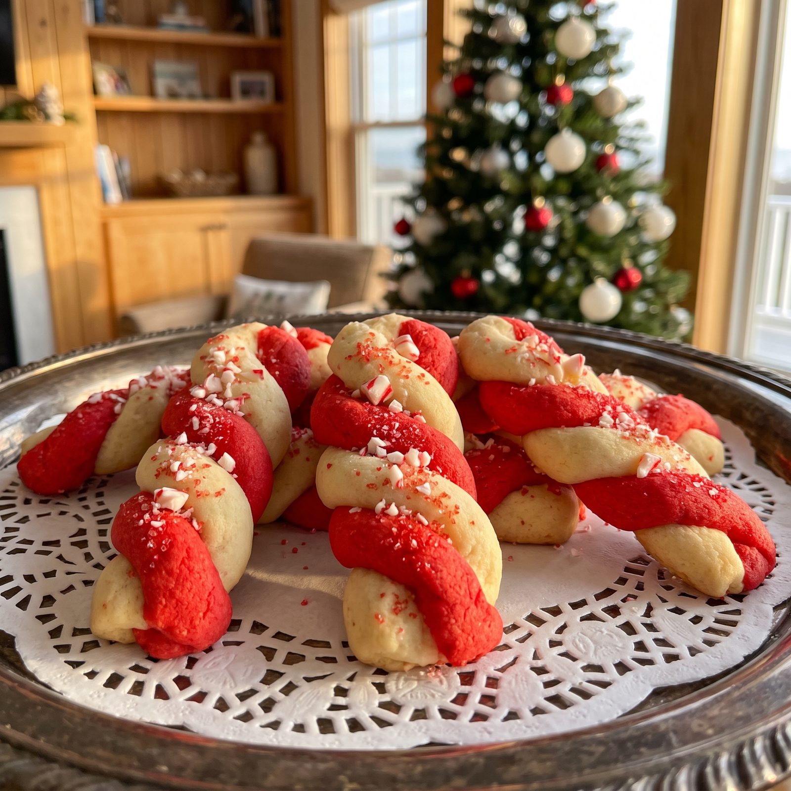 Red-and-White Candy Cane Twist Cookies