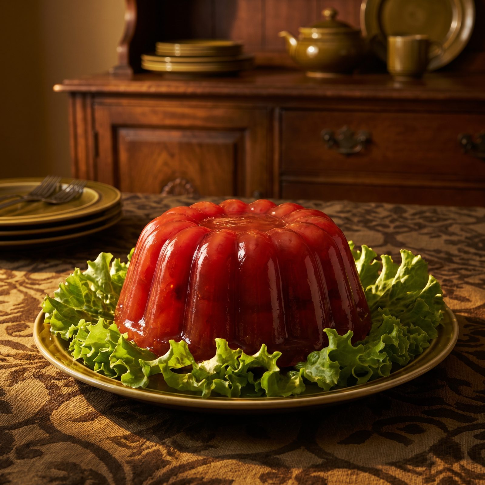 Savory Tomato Aspic on Lettuce
