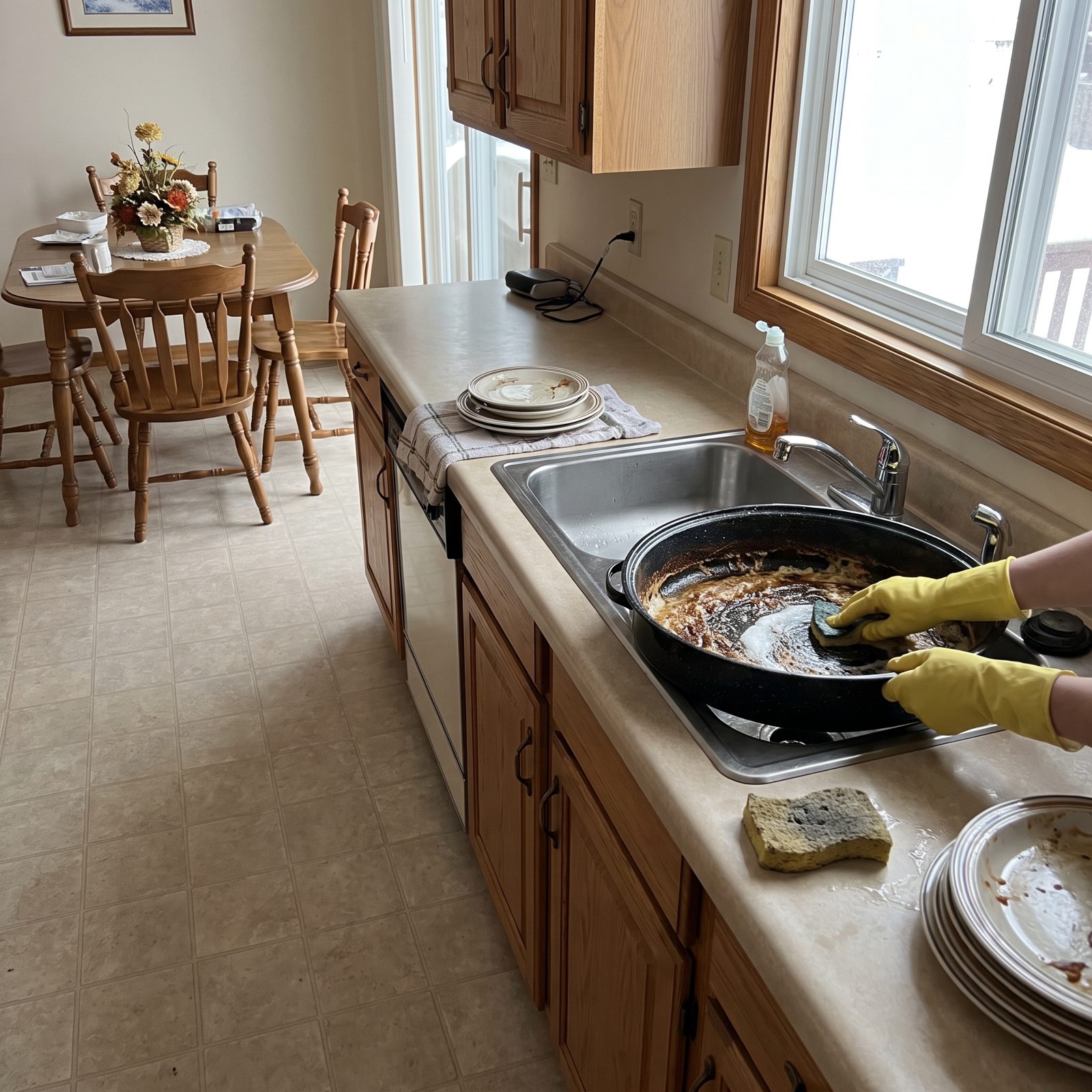Scrubbing the Roasting Pan After Everyone Left the Table