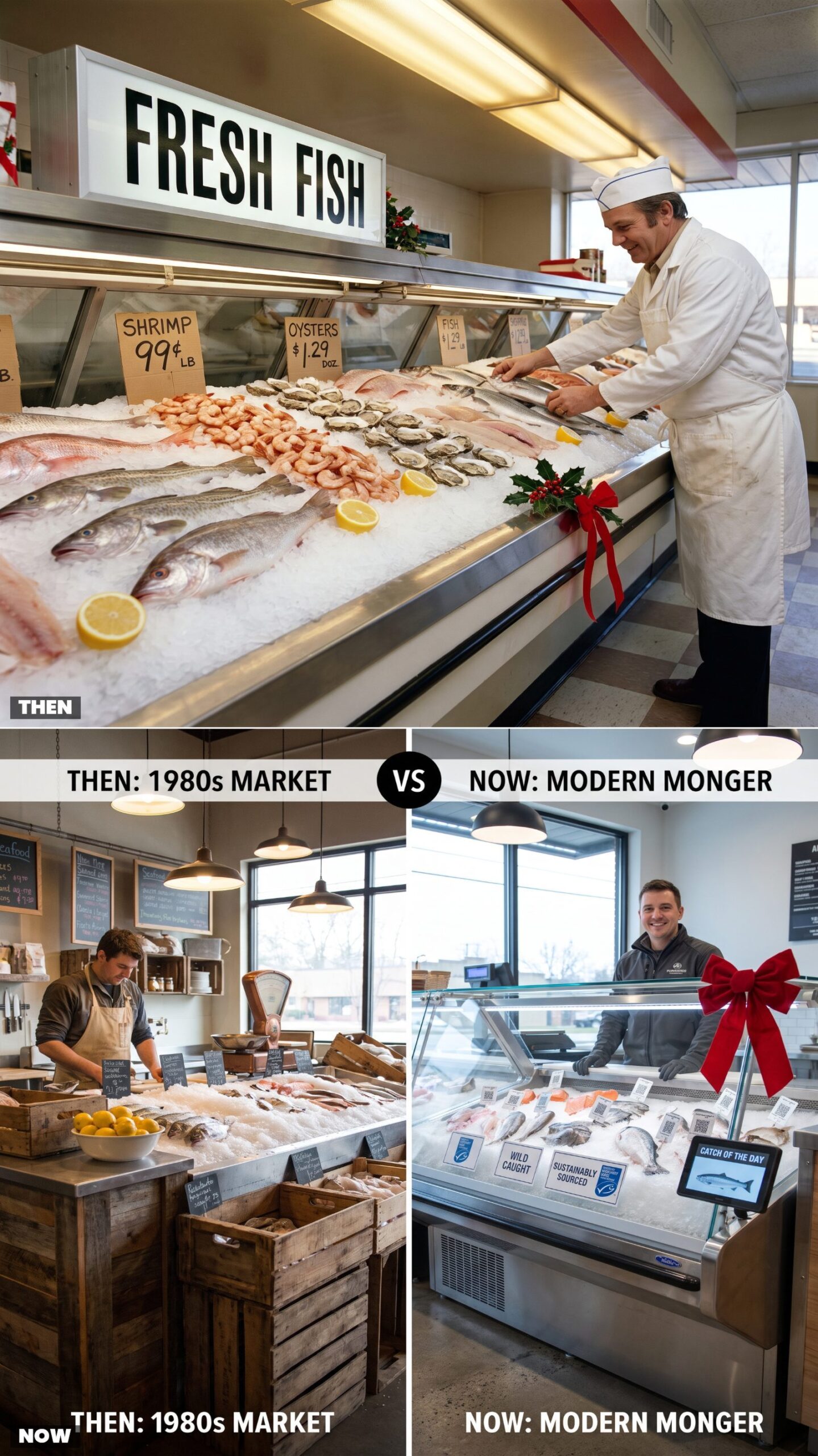 Seafood Counters: Crushed-Ice Trays vs. Sustainability-Labeled Cases