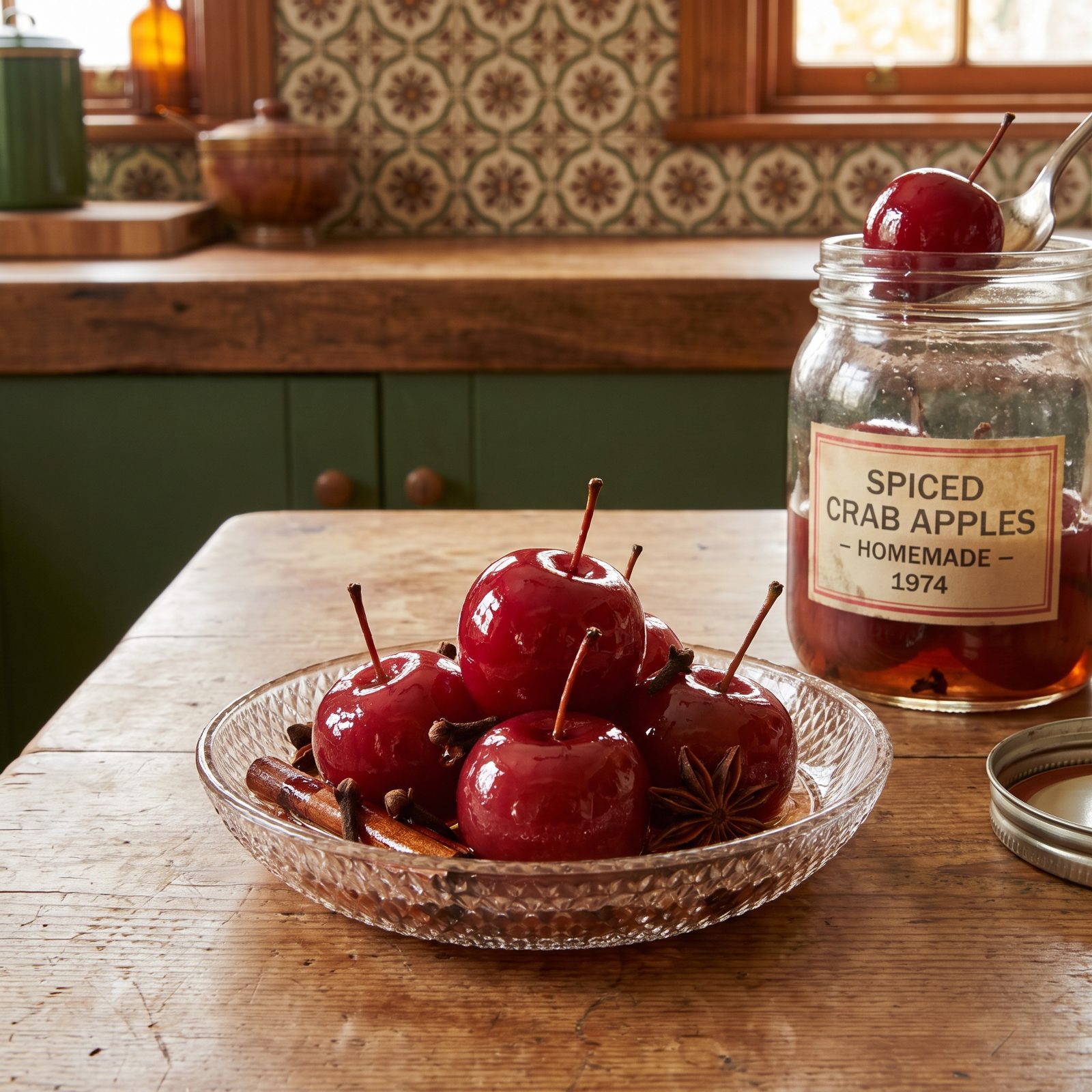 Spiced Crab Apples From a Glass Jar