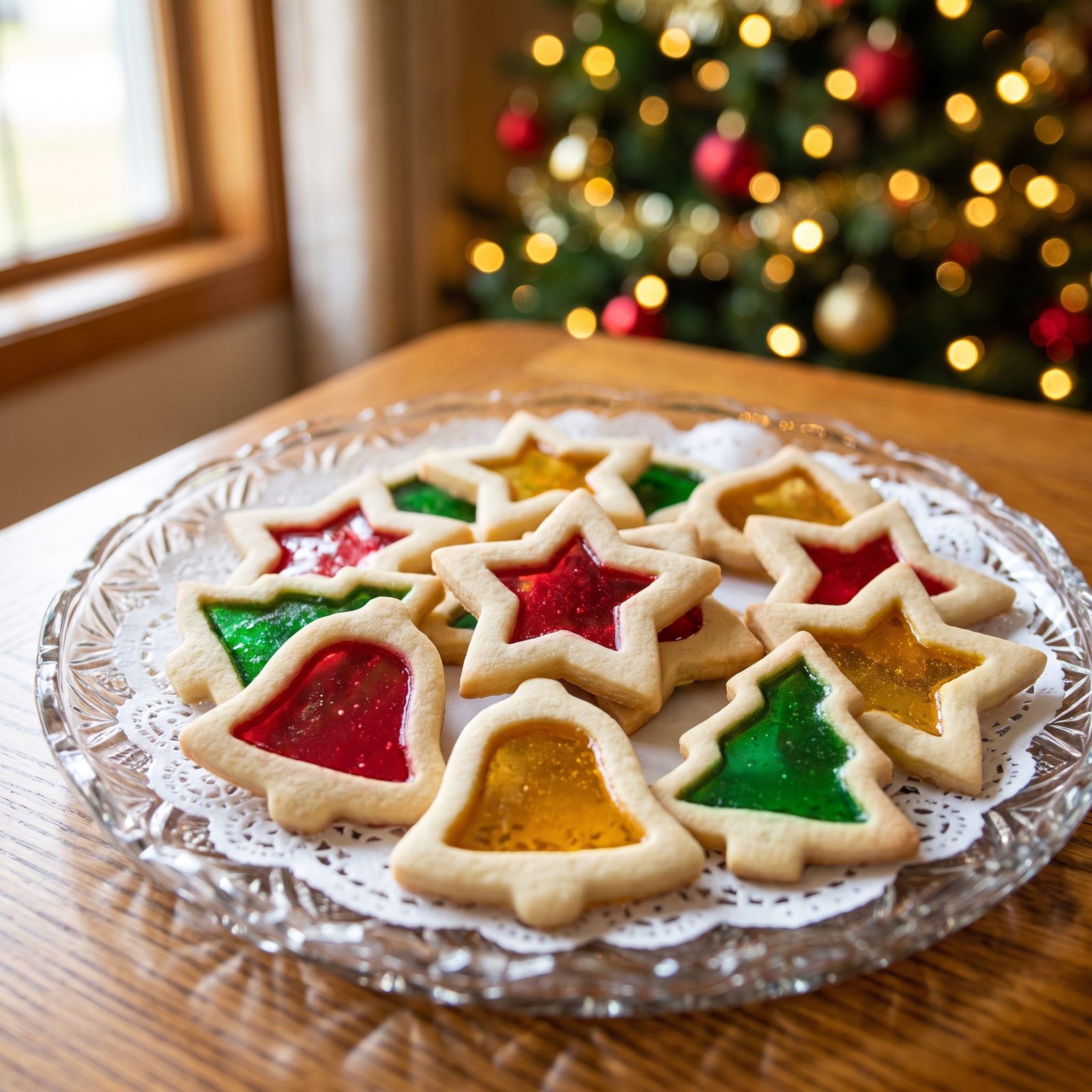 Stained-Glass Cookies With Melted Candy Centers
