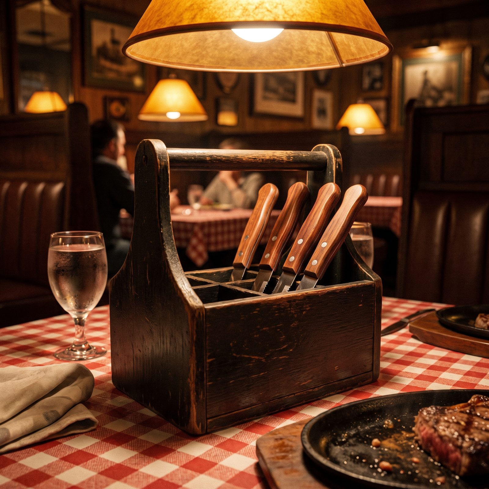 Steak Knives Arriving in Their Own Wooden Caddy