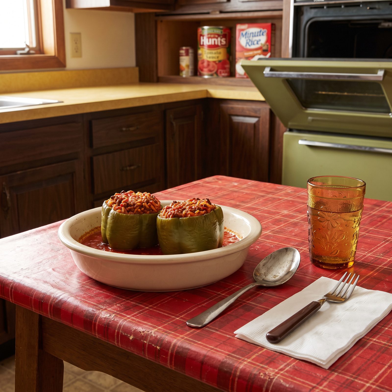 Stuffed Bell Peppers, Rice Doing the Heavy Lifting