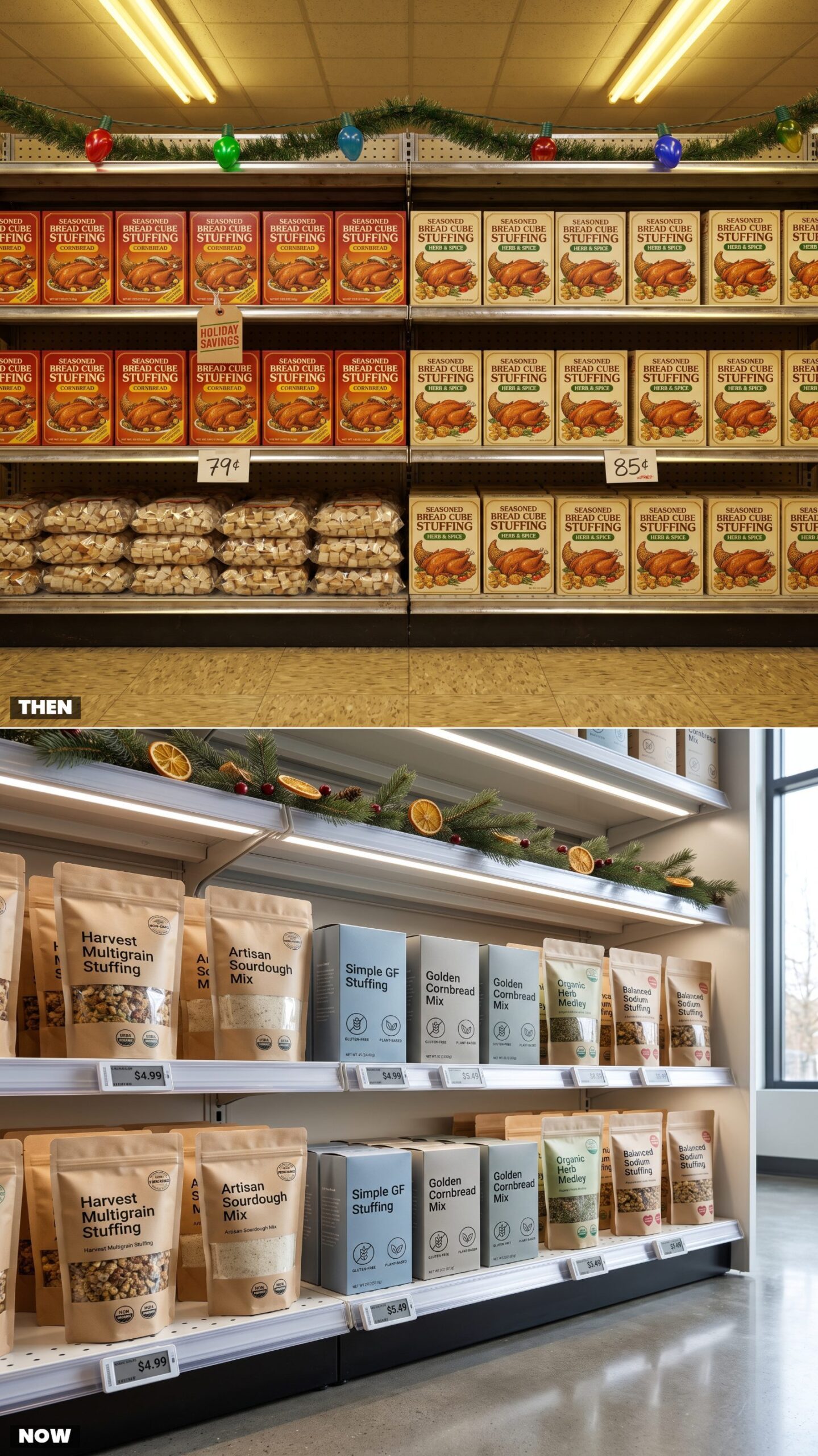 Stuffing Sections: Seasoned Bread Cubes vs. Multigrain and Gluten-Free Mixes