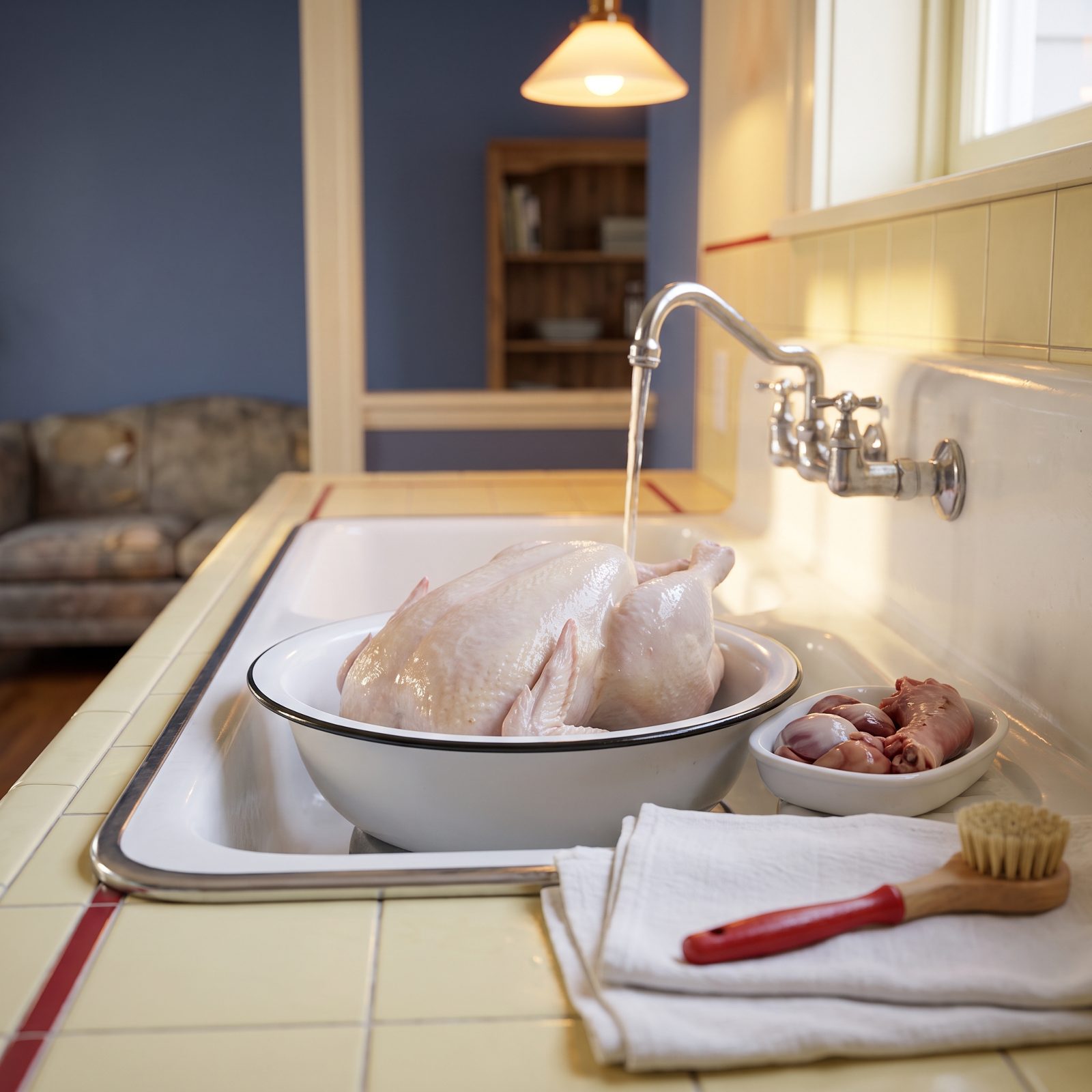 Thawing and Cleaning a Whole Roasting Chicken