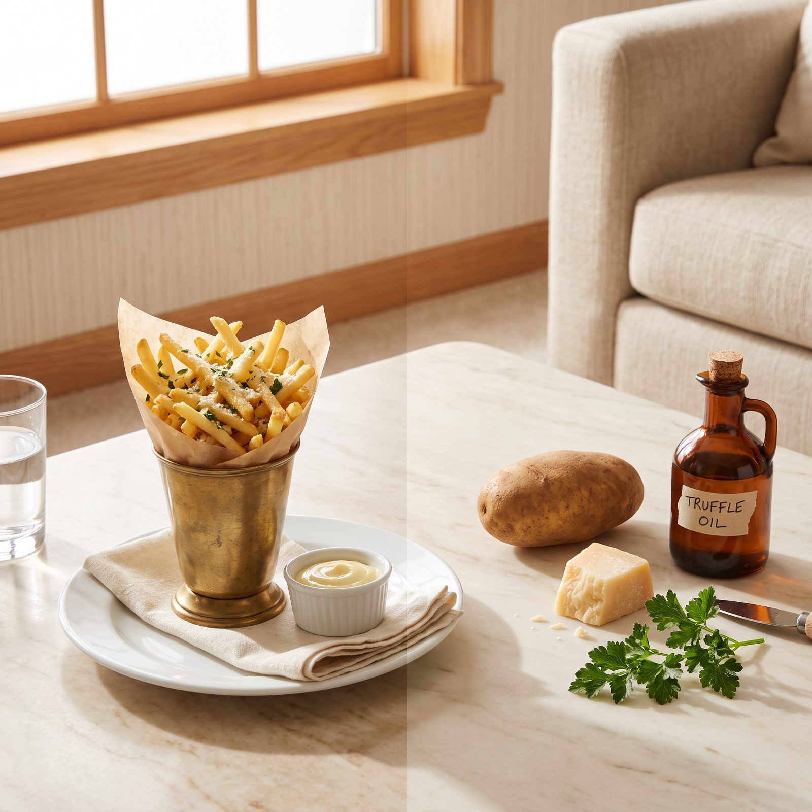 Truffle Parmesan Fries: When a Bottle of Oil Does the Talking
