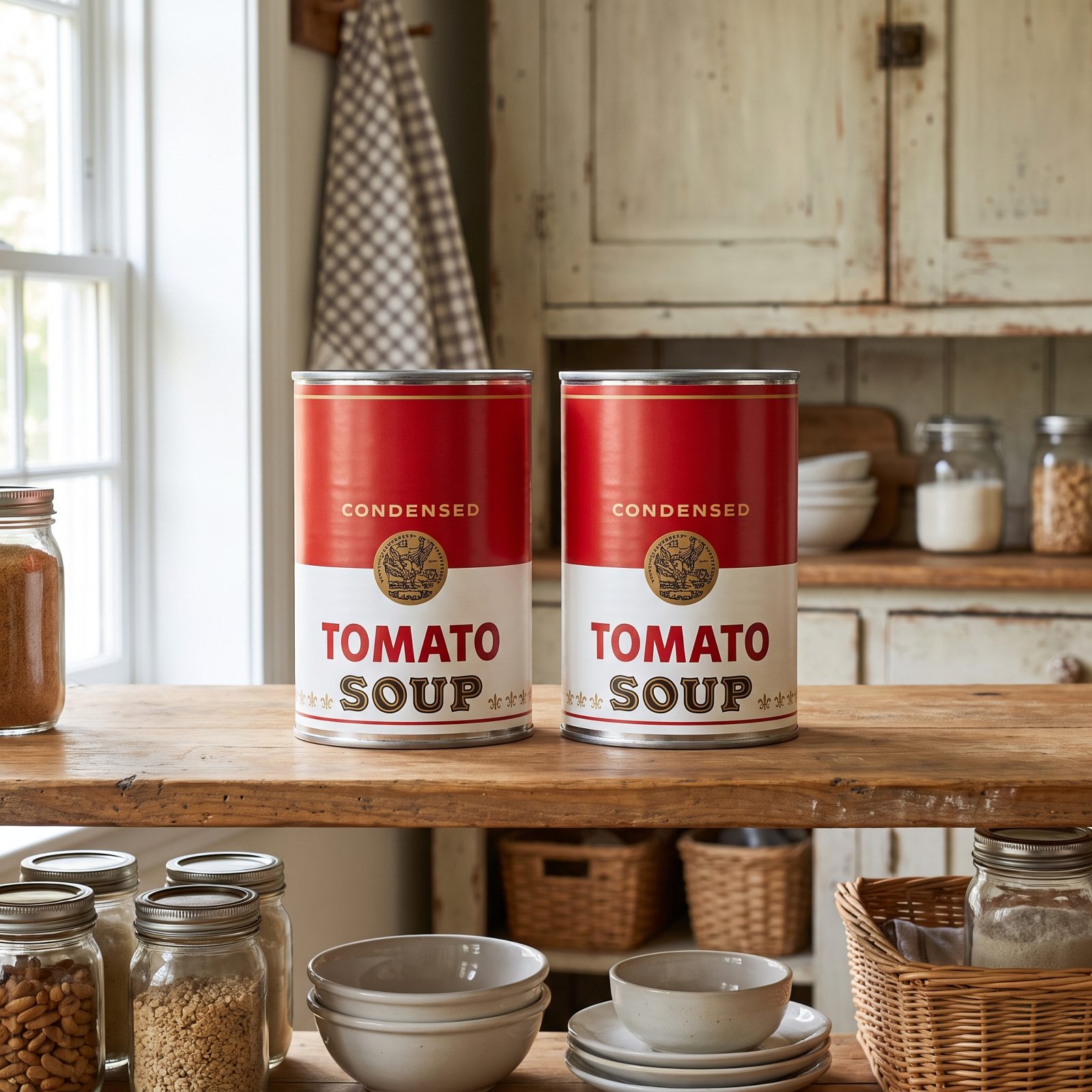 Two Cans of Condensed Tomato Soup
