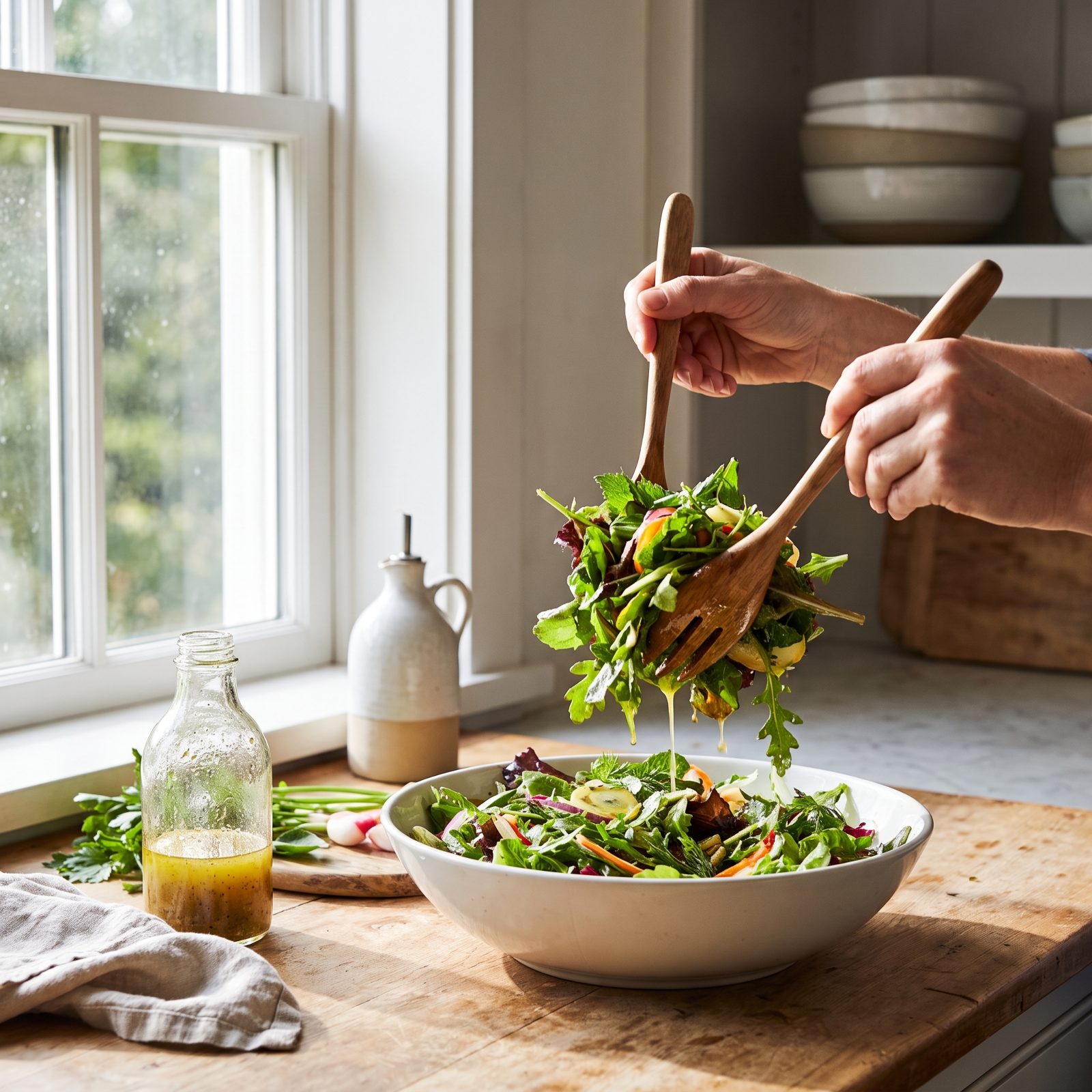 15 Minutes Before Carving: Toss the Salad