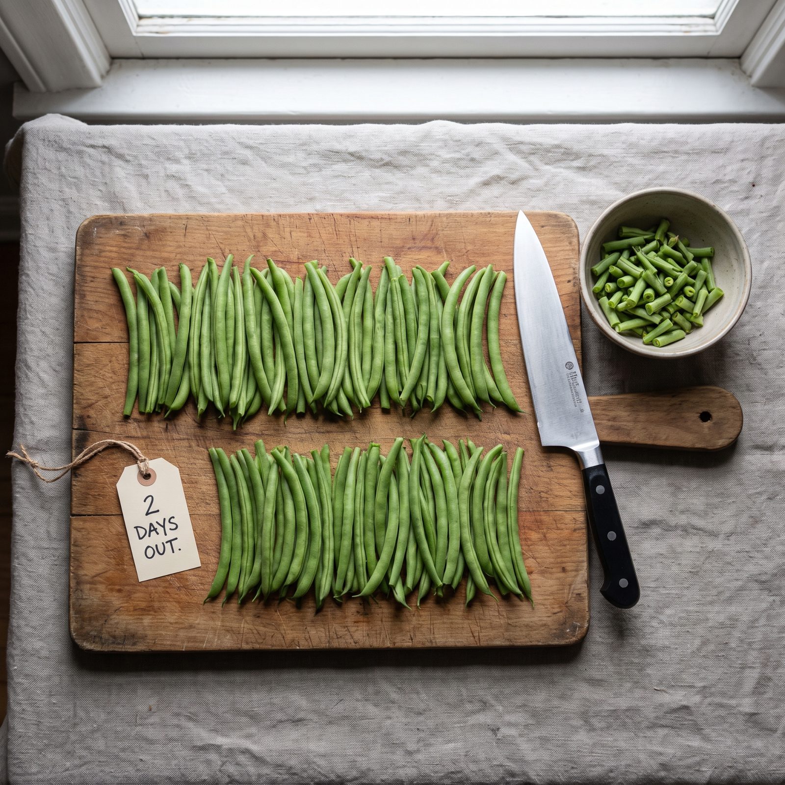 2 Days Out: Trim the Green Beans