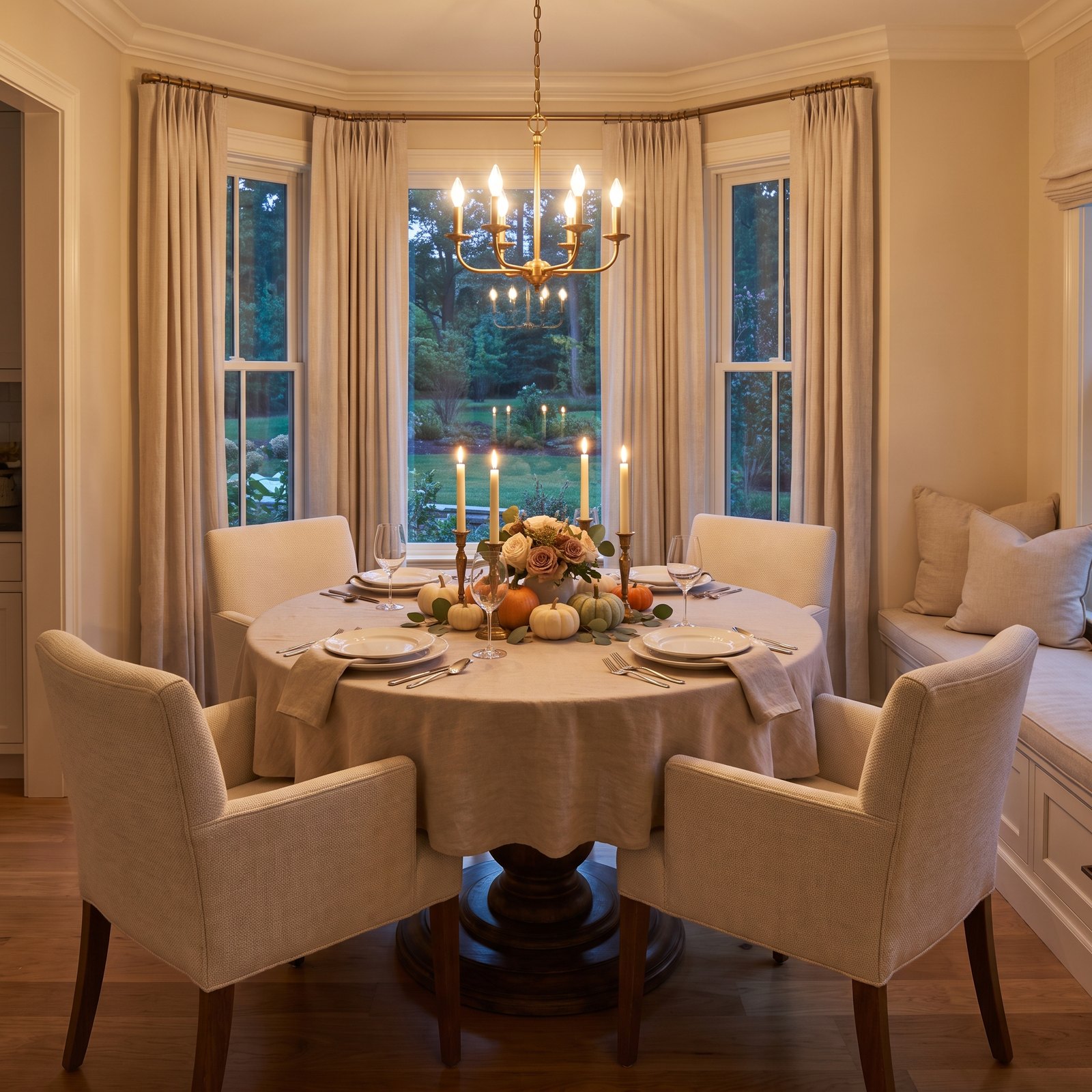 A Small Round Table for Four That Still Feels Like a Celebration