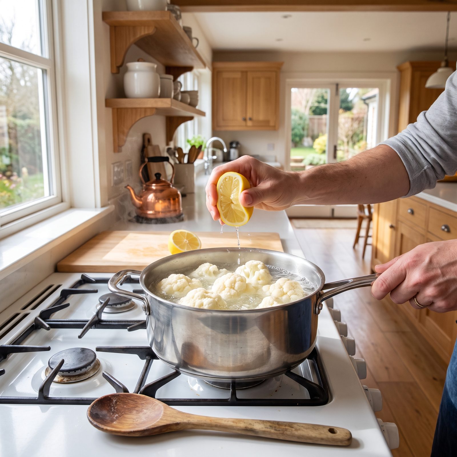 Add Lemon Juice to Cauliflower Water to Keep It White