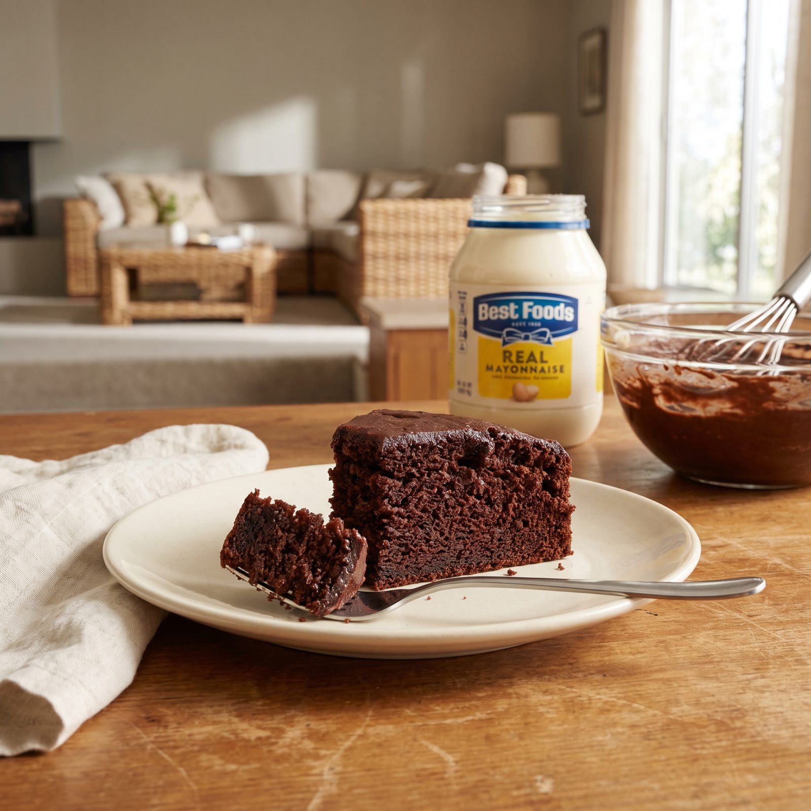 Add Mayonnaise to Chocolate Cake for a Tender Crumb