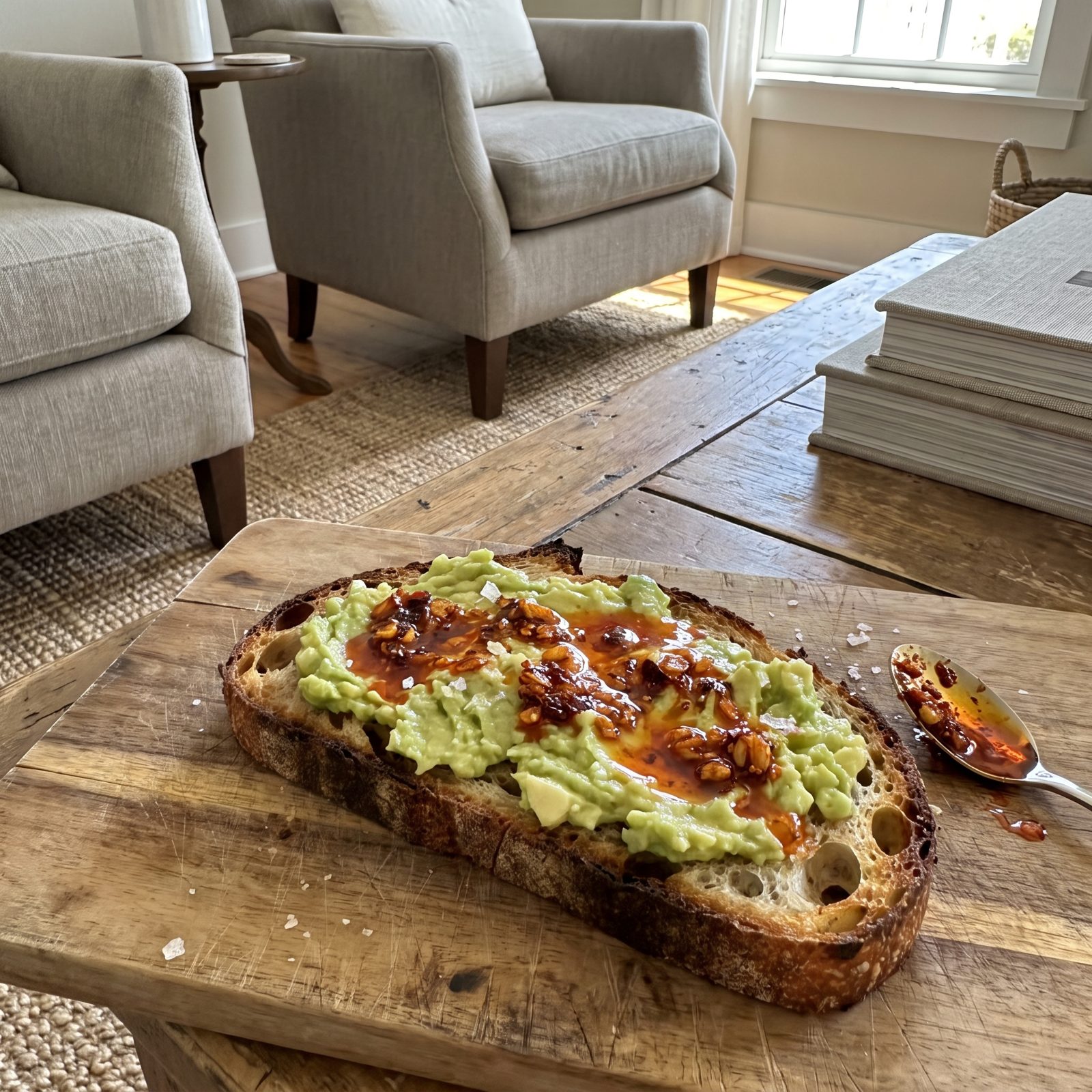 Avocado and Chili Crisp on Sourdough