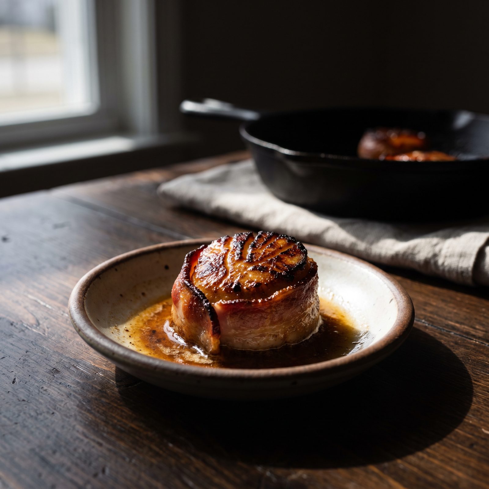 Bacon-Wrapped Scallops With Brown Butter