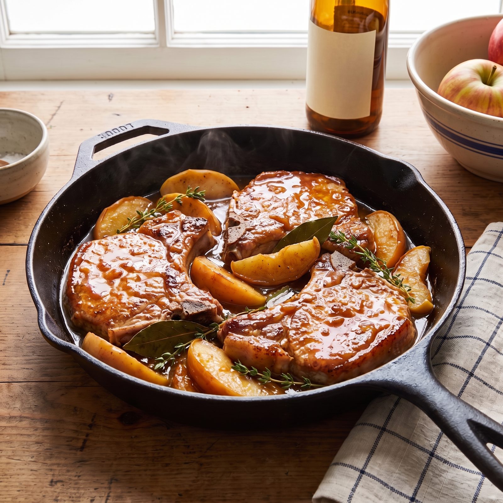 A Bag of Apples Becomes Cider-Braised Pork Chops
