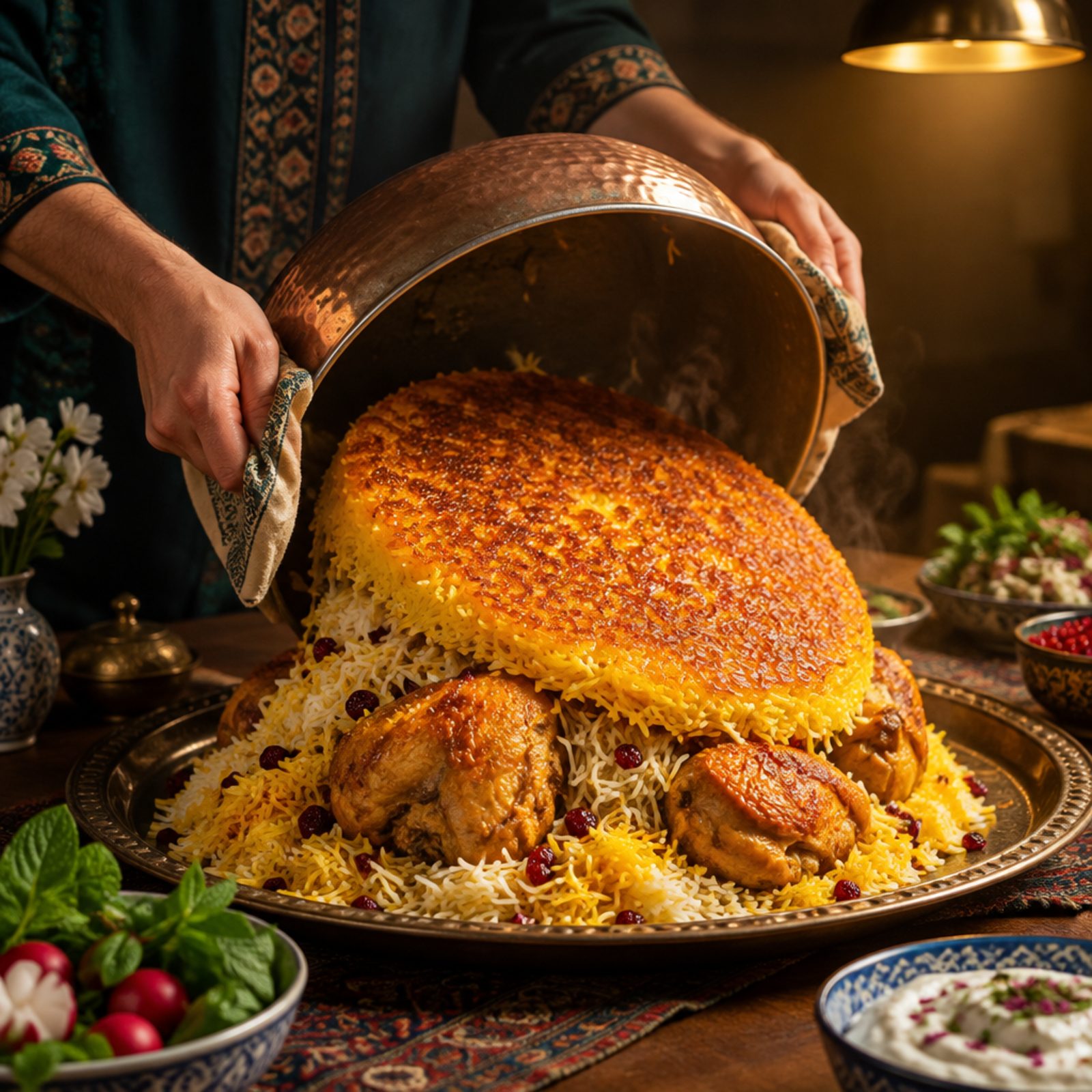 A Bag of Rice Becomes Golden Tahdig With Chicken