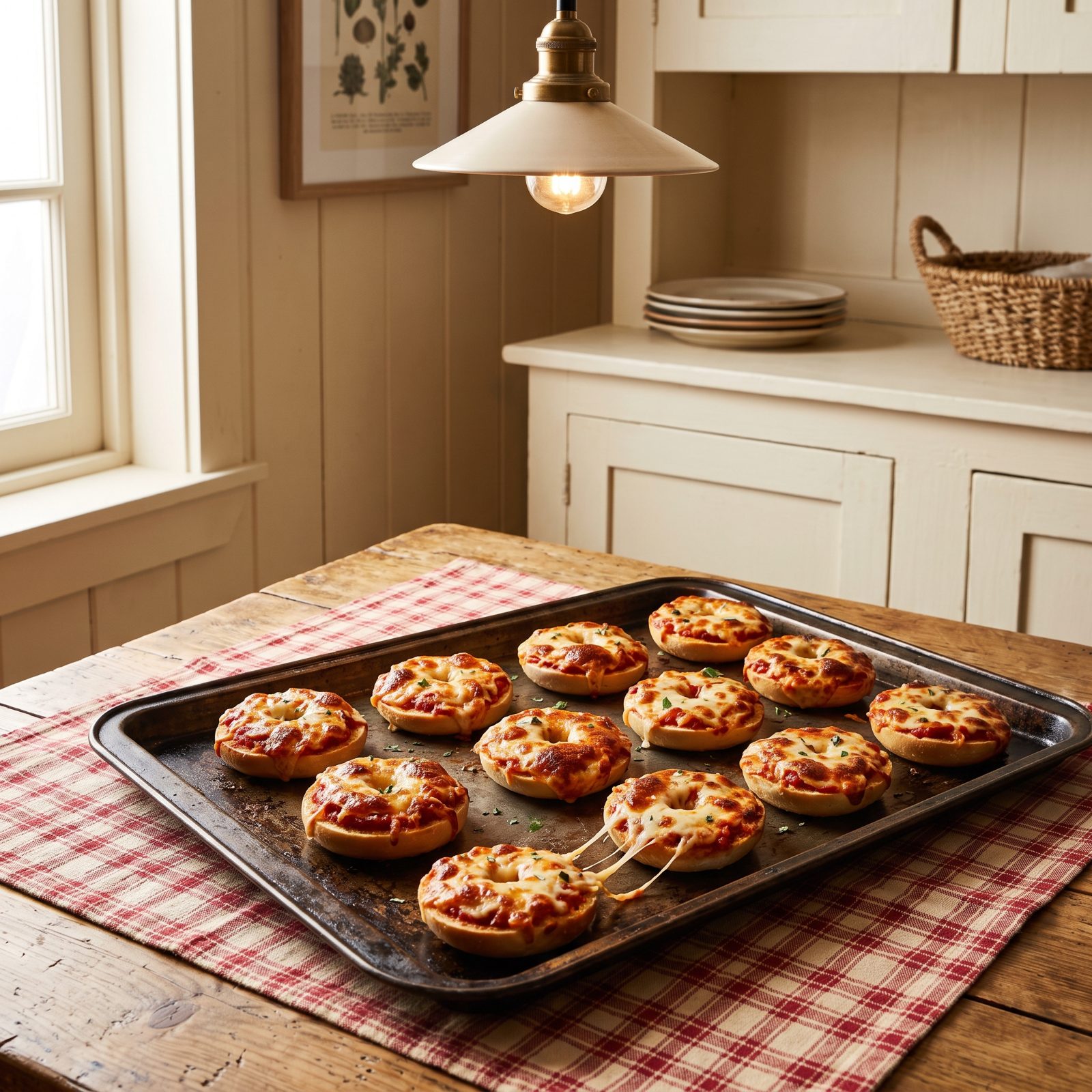Bagel Bites With Blistered Cheese
