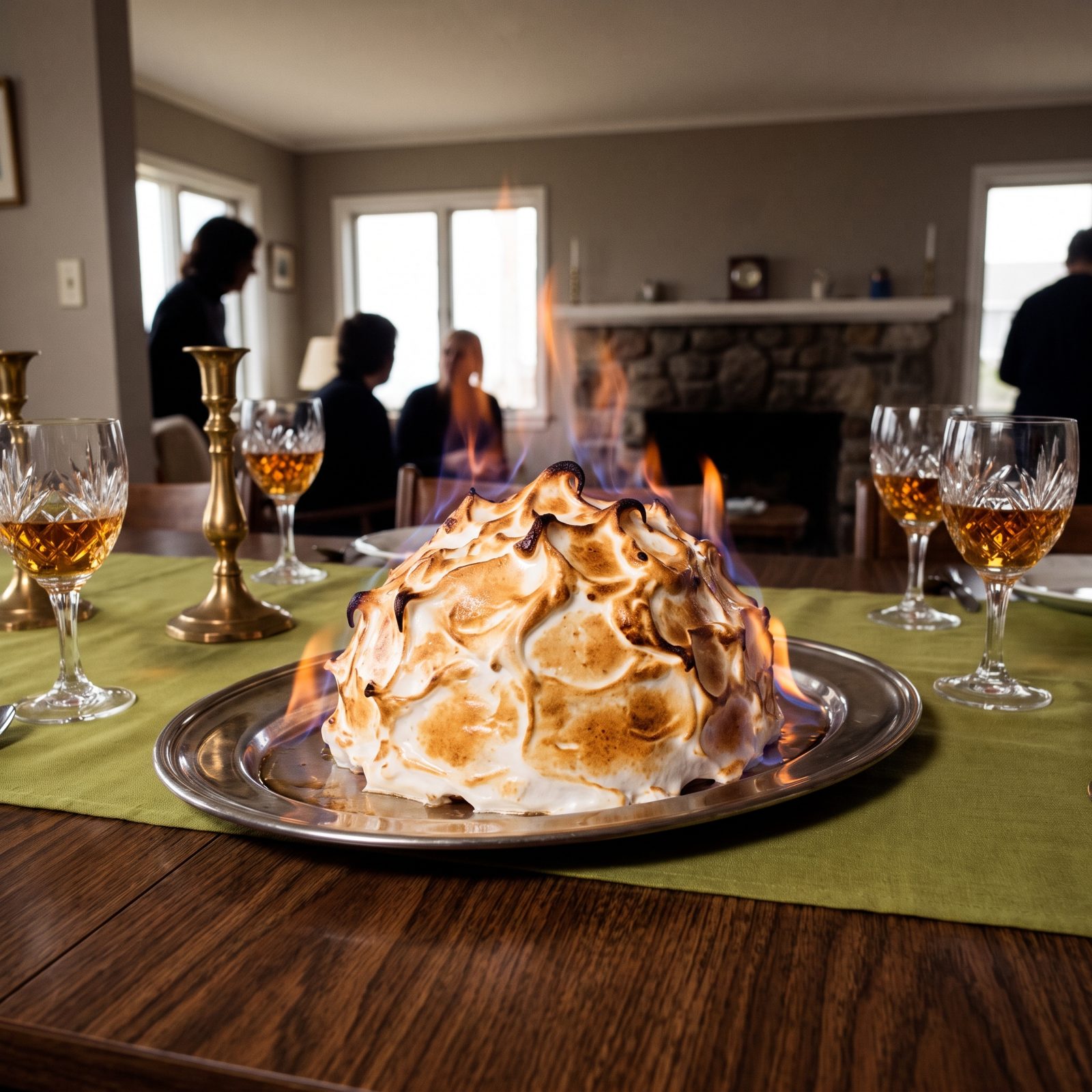 Baked Alaska, Set Aflame at the Table