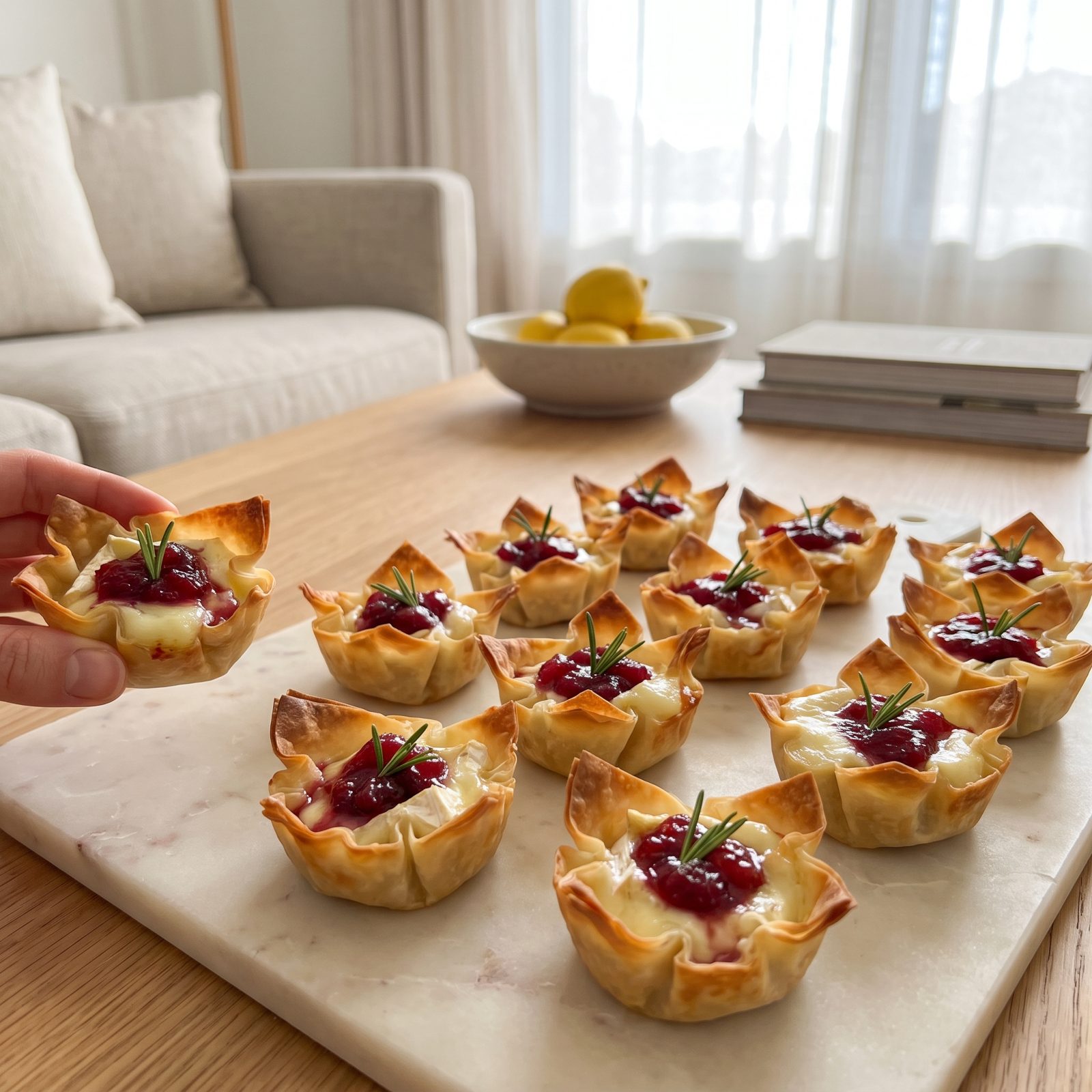 Baked Brie and Cranberry Phyllo Cups