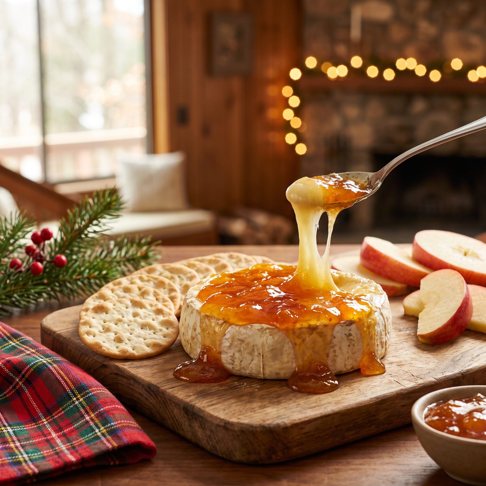 Baked Brie With a Spoonful of Apricot Preserves